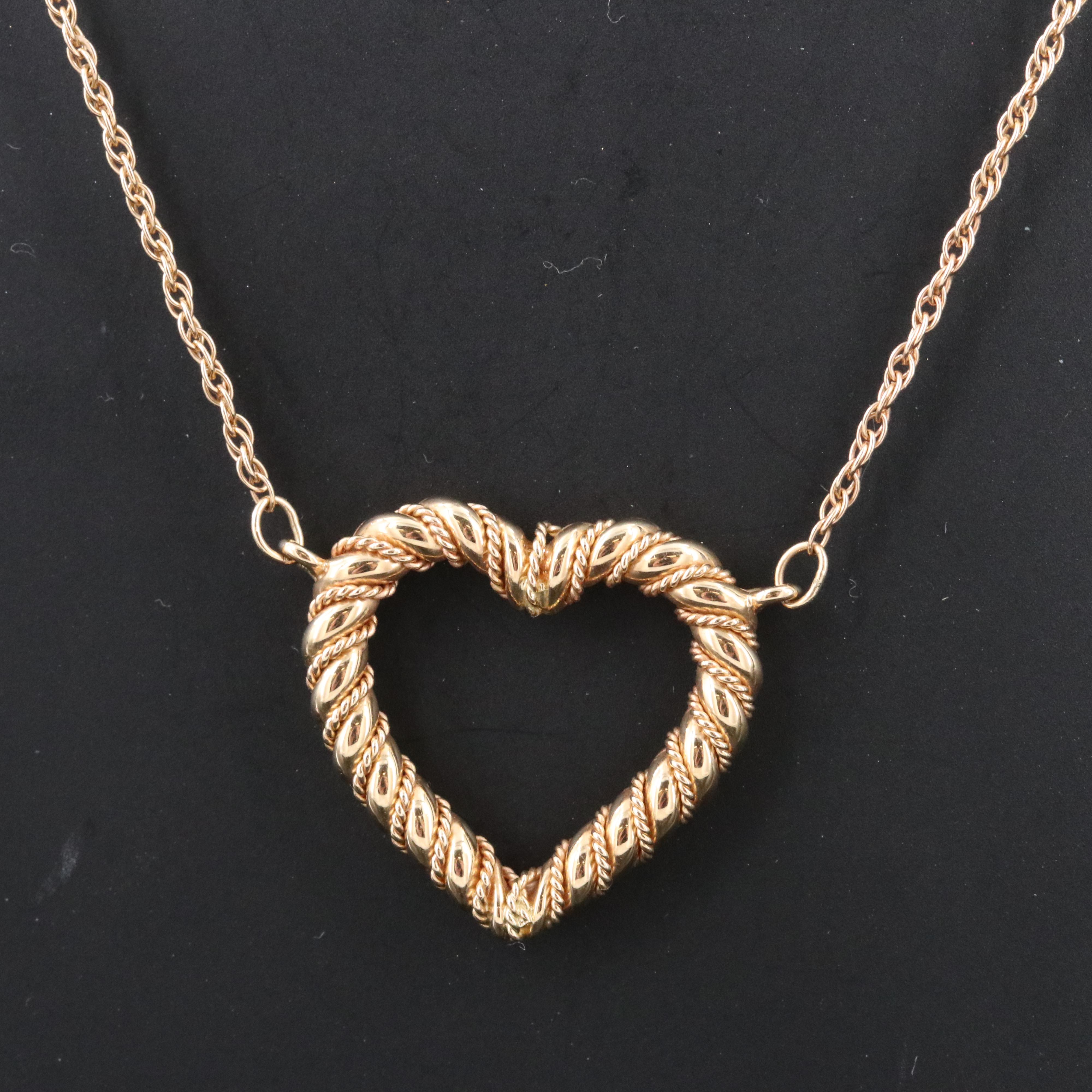 Tiffany & Co. 14K Twist Heart Necklace