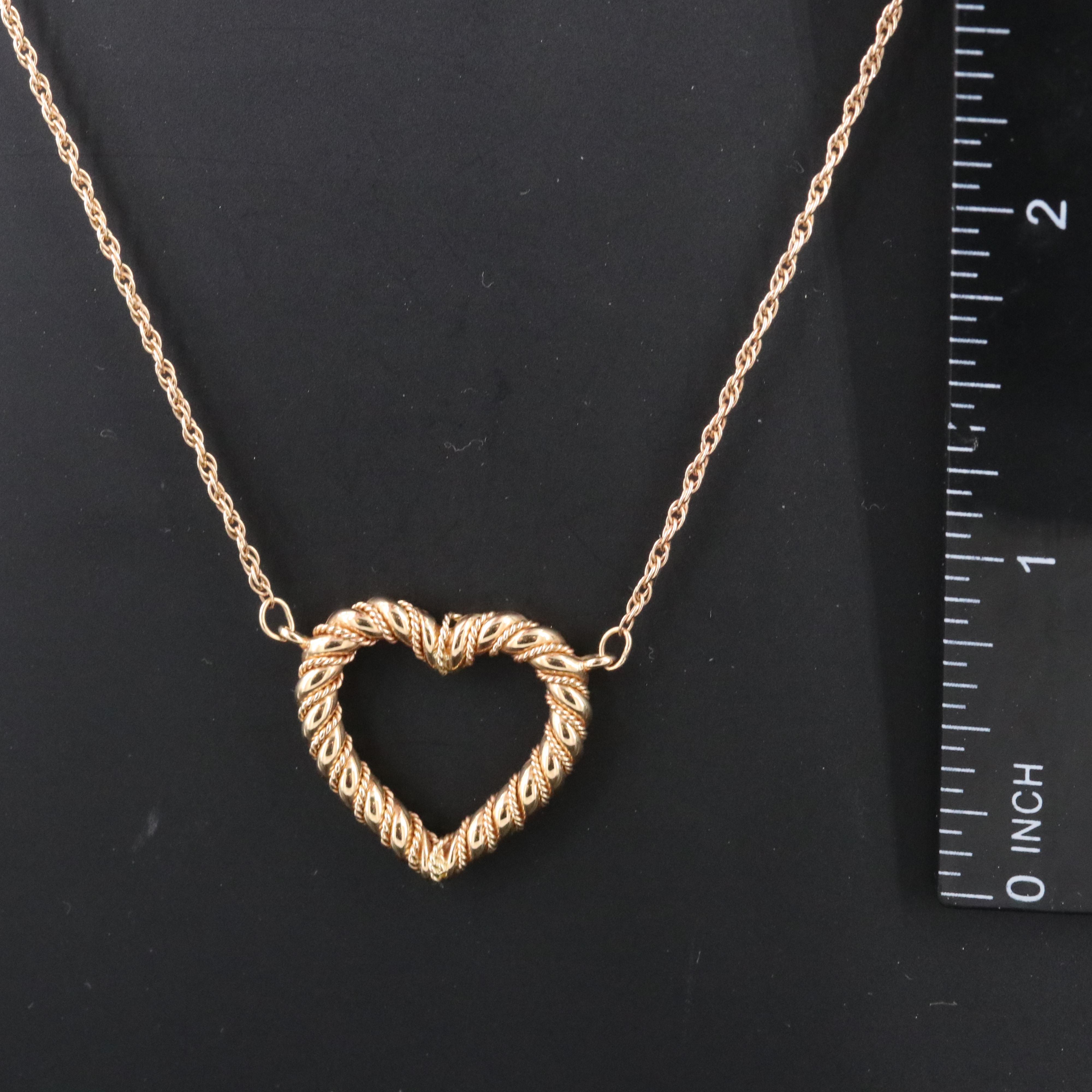 Tiffany & Co. 14K Twist Heart Necklace