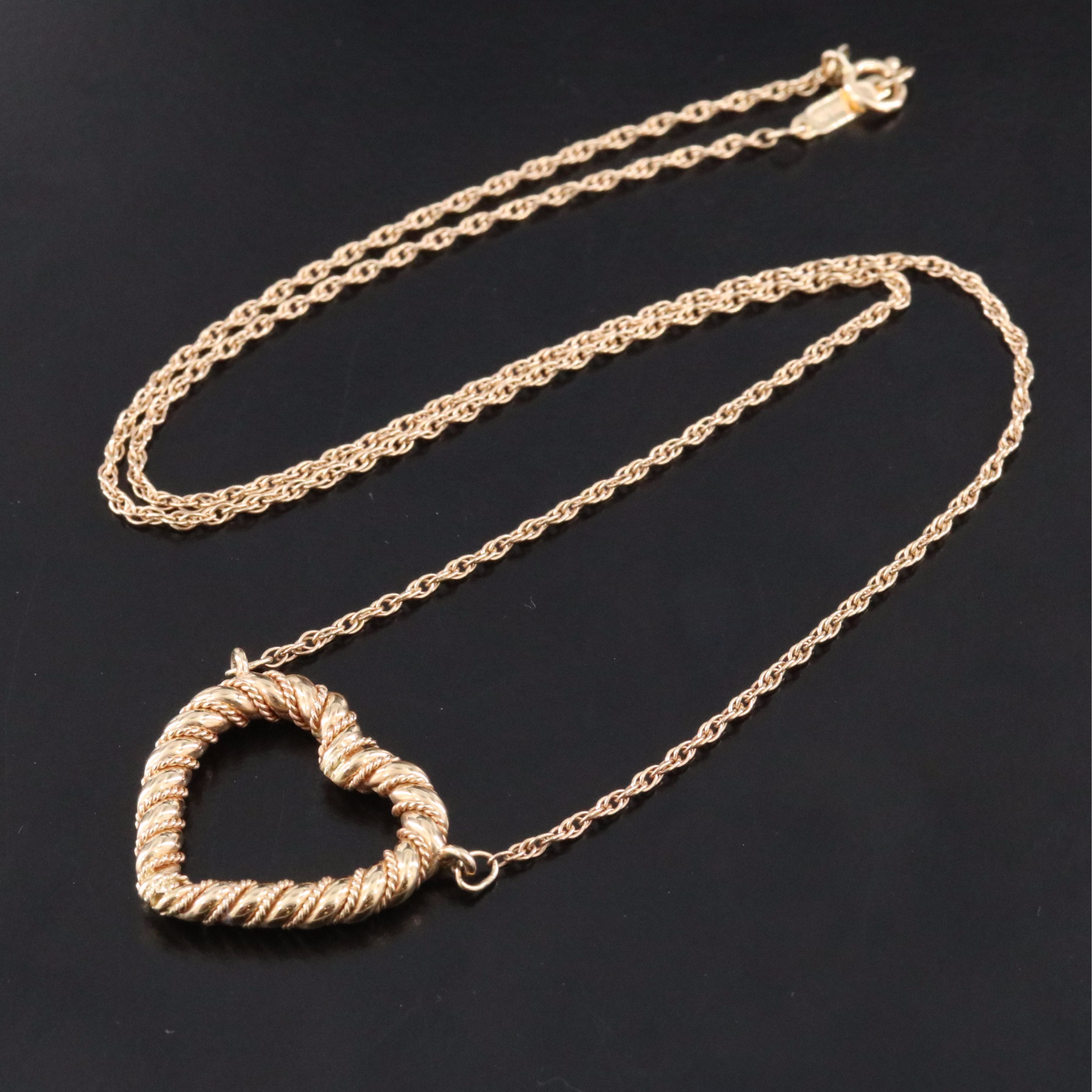 Tiffany & Co. 14K Twist Heart Necklace