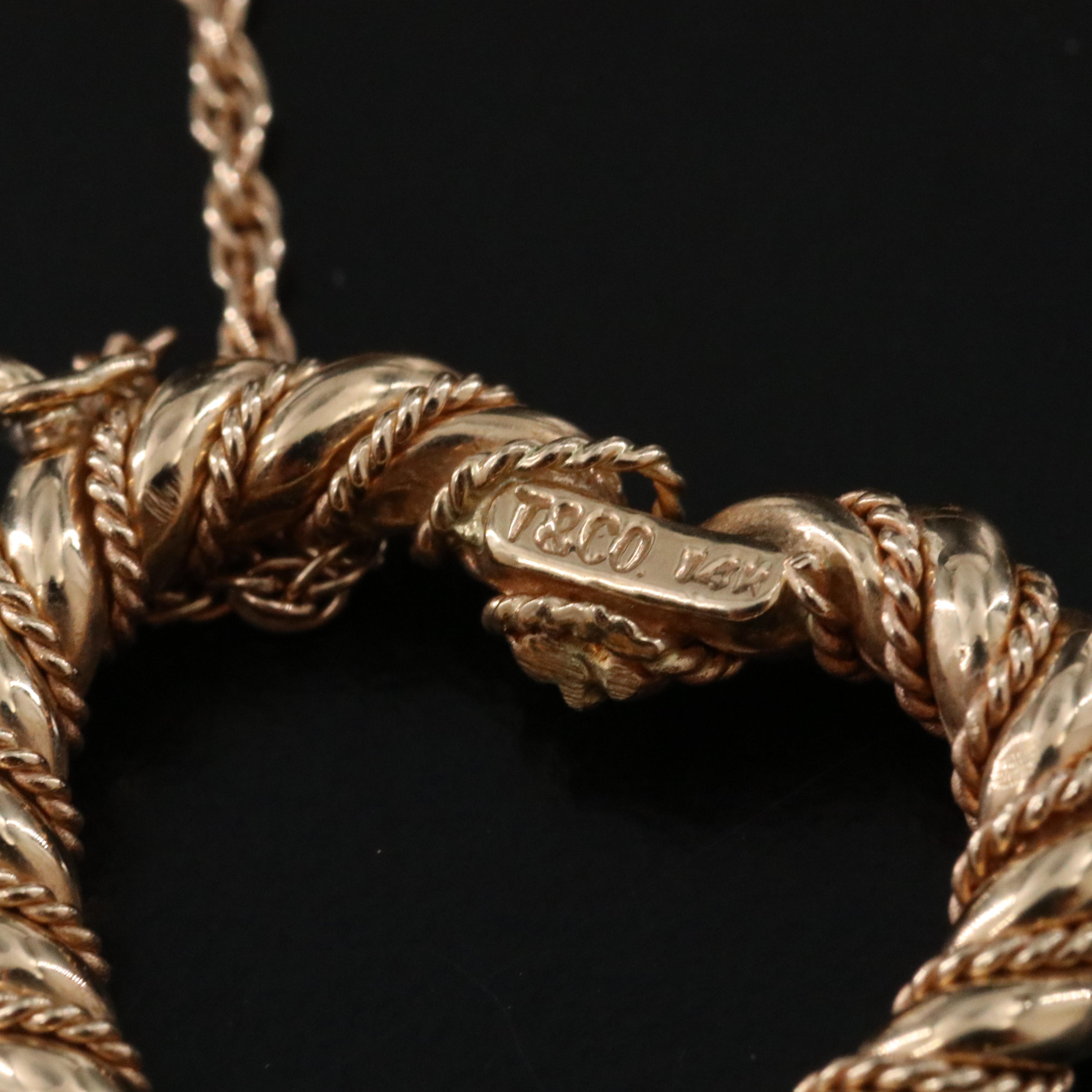 Tiffany & Co. 14K Twist Heart Necklace