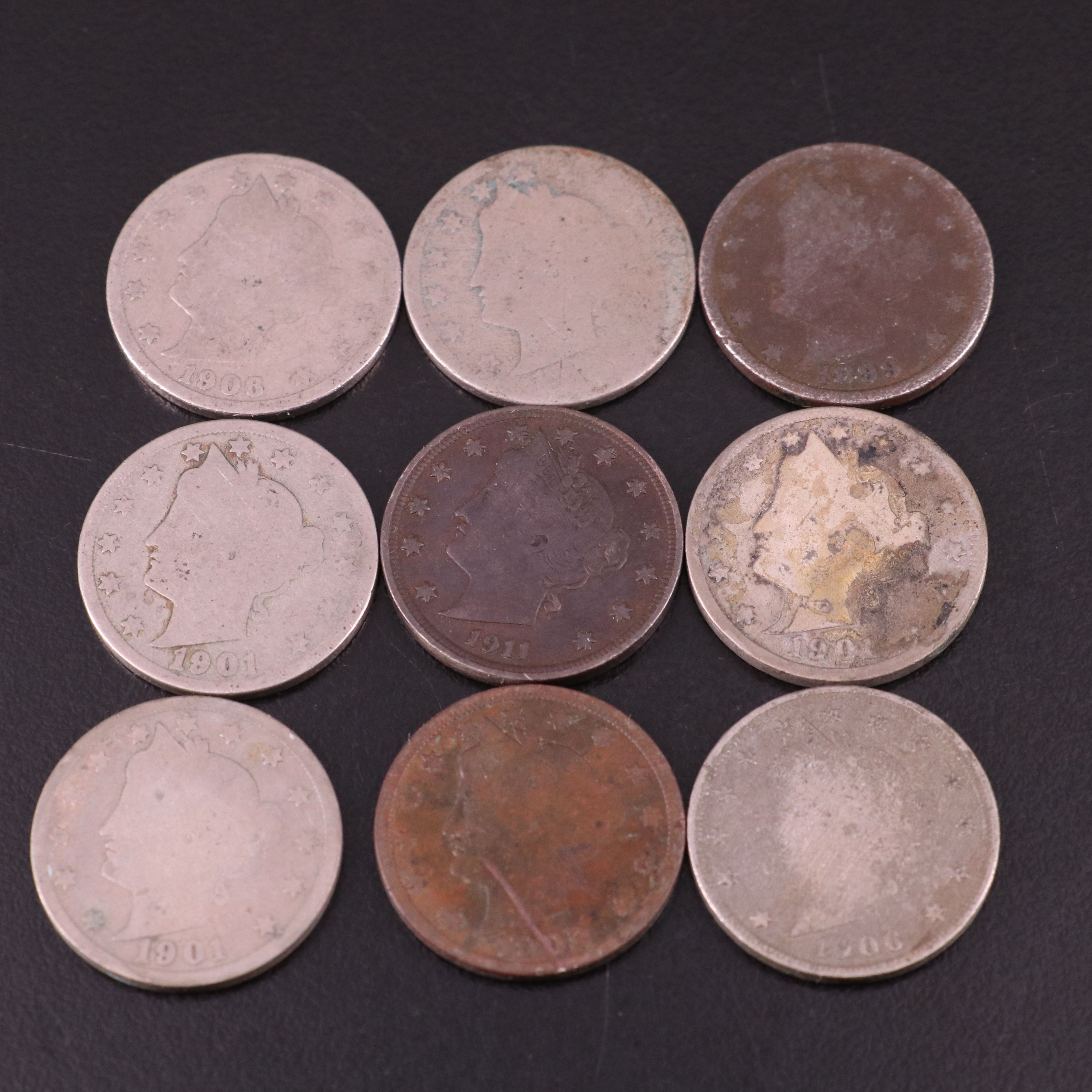 Group of 160 Low Grade Liberty Nickels