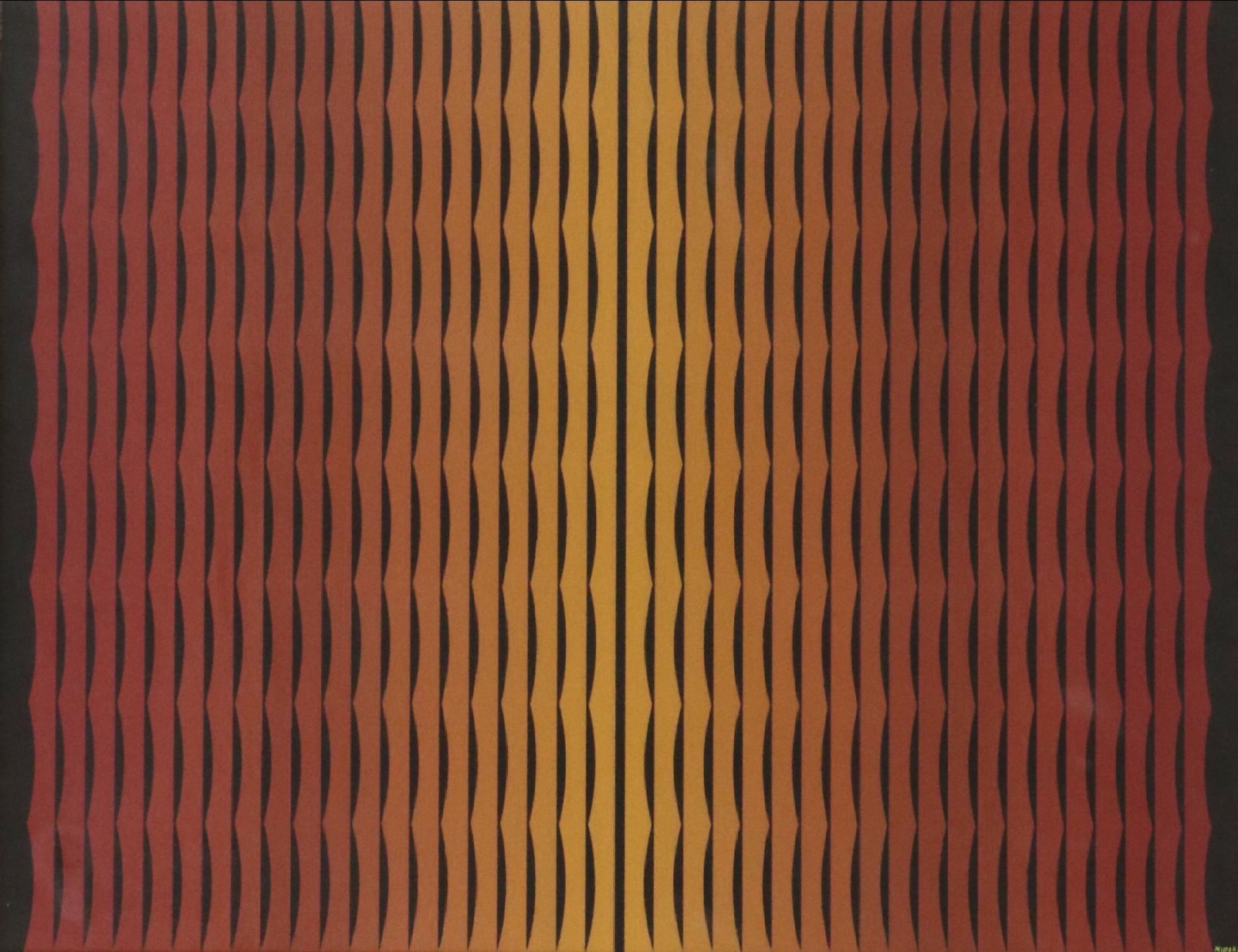 Dordevic Miodrag Op Art Oil Painting, 20th Century