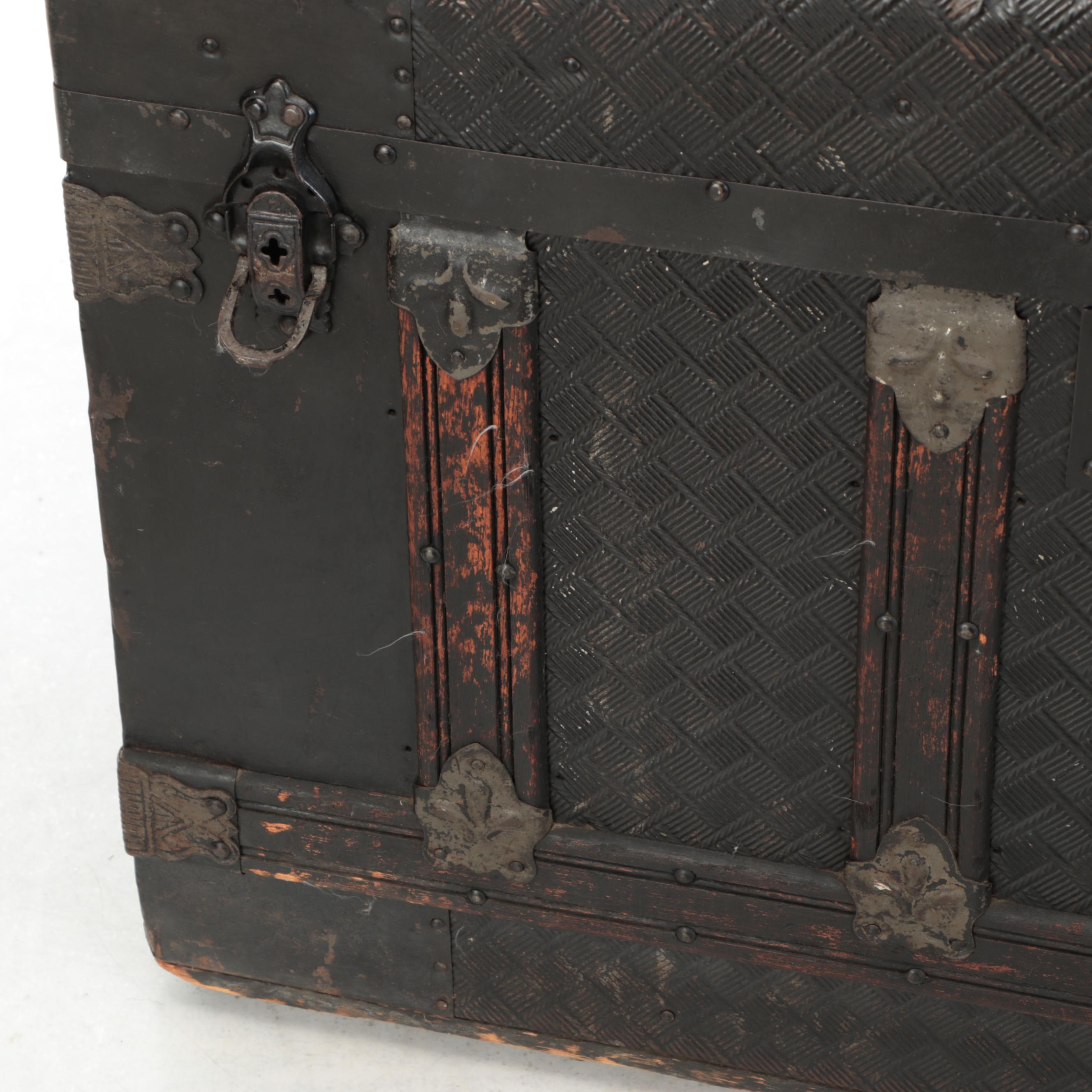 Steamer Trunk with Decorative Paper Interior, Late 19th/Early 20th Century