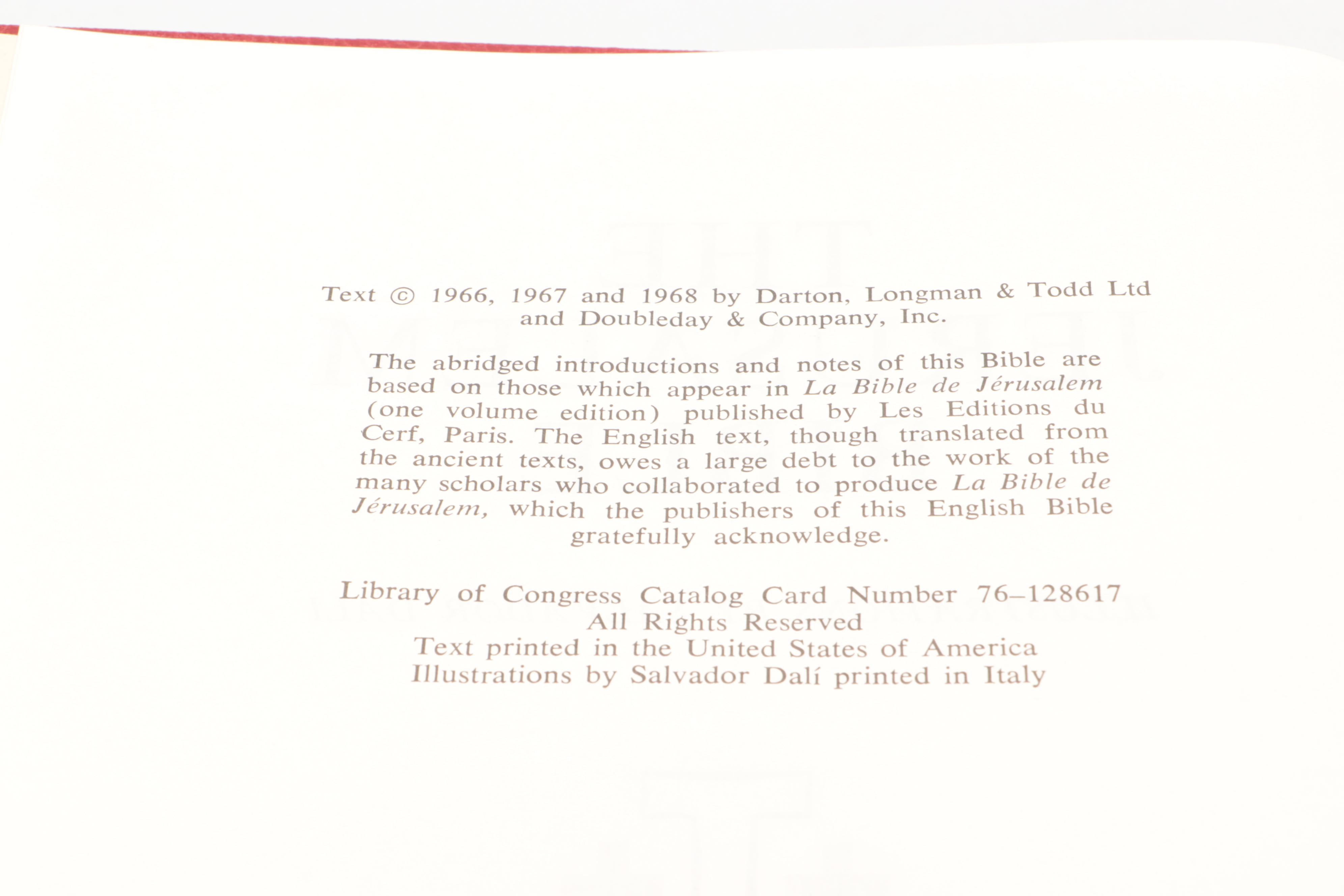 Salvador Dalí Illustrated Jerusalem Bible Edited by Alexander Jones