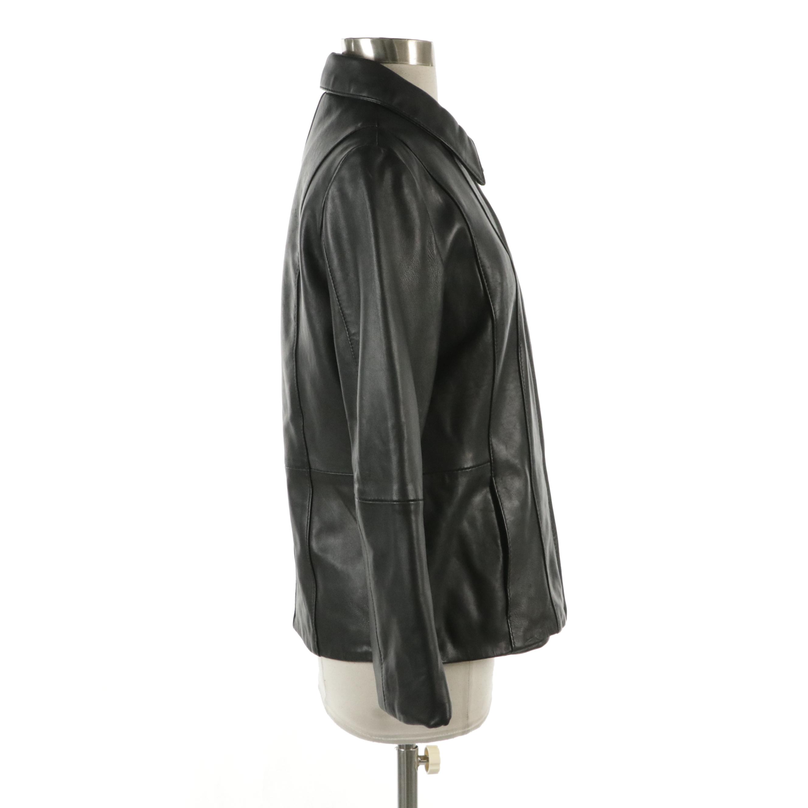 Donnybrook Black Lambskin Leather Zip Jacket