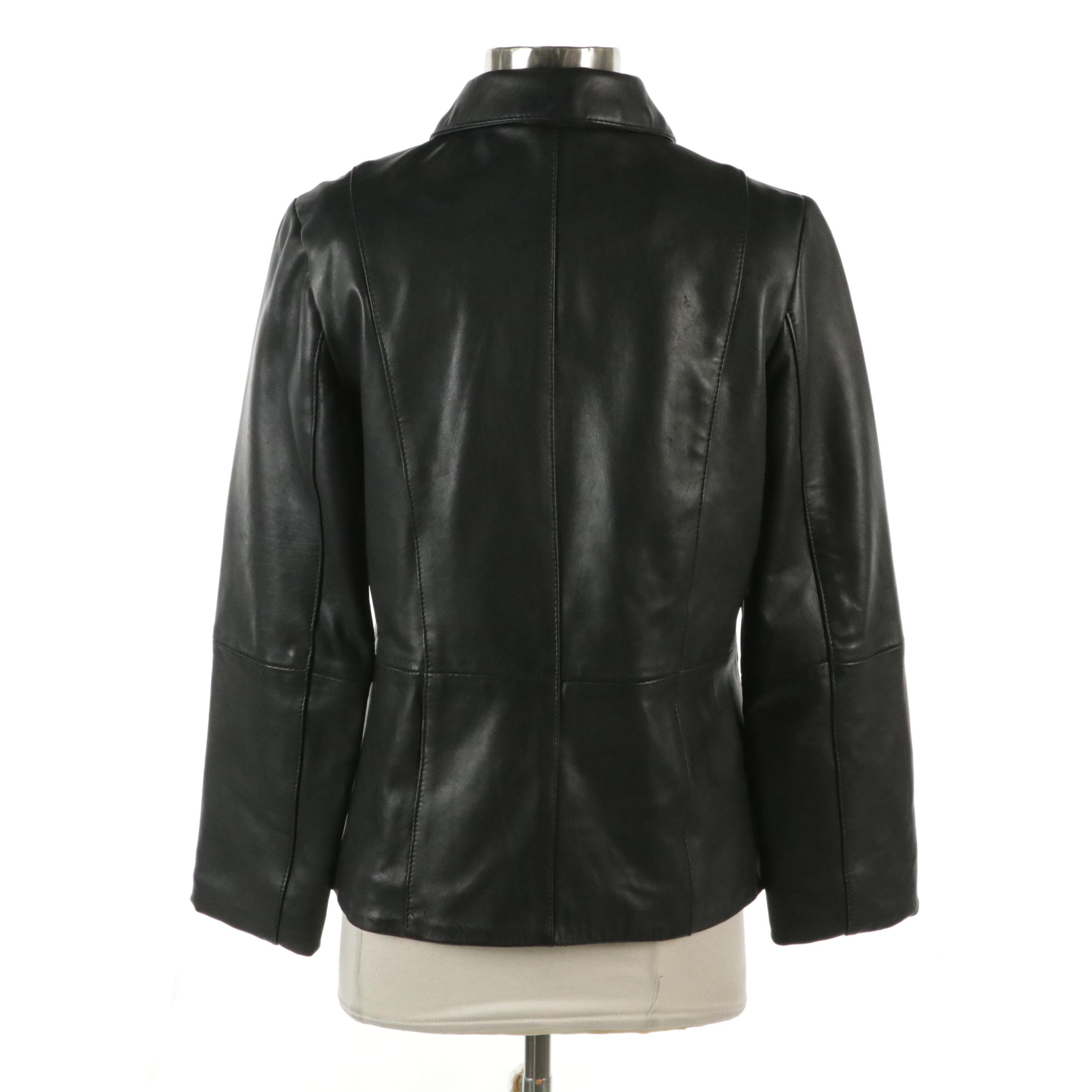 Donnybrook Black Lambskin Leather Zip Jacket