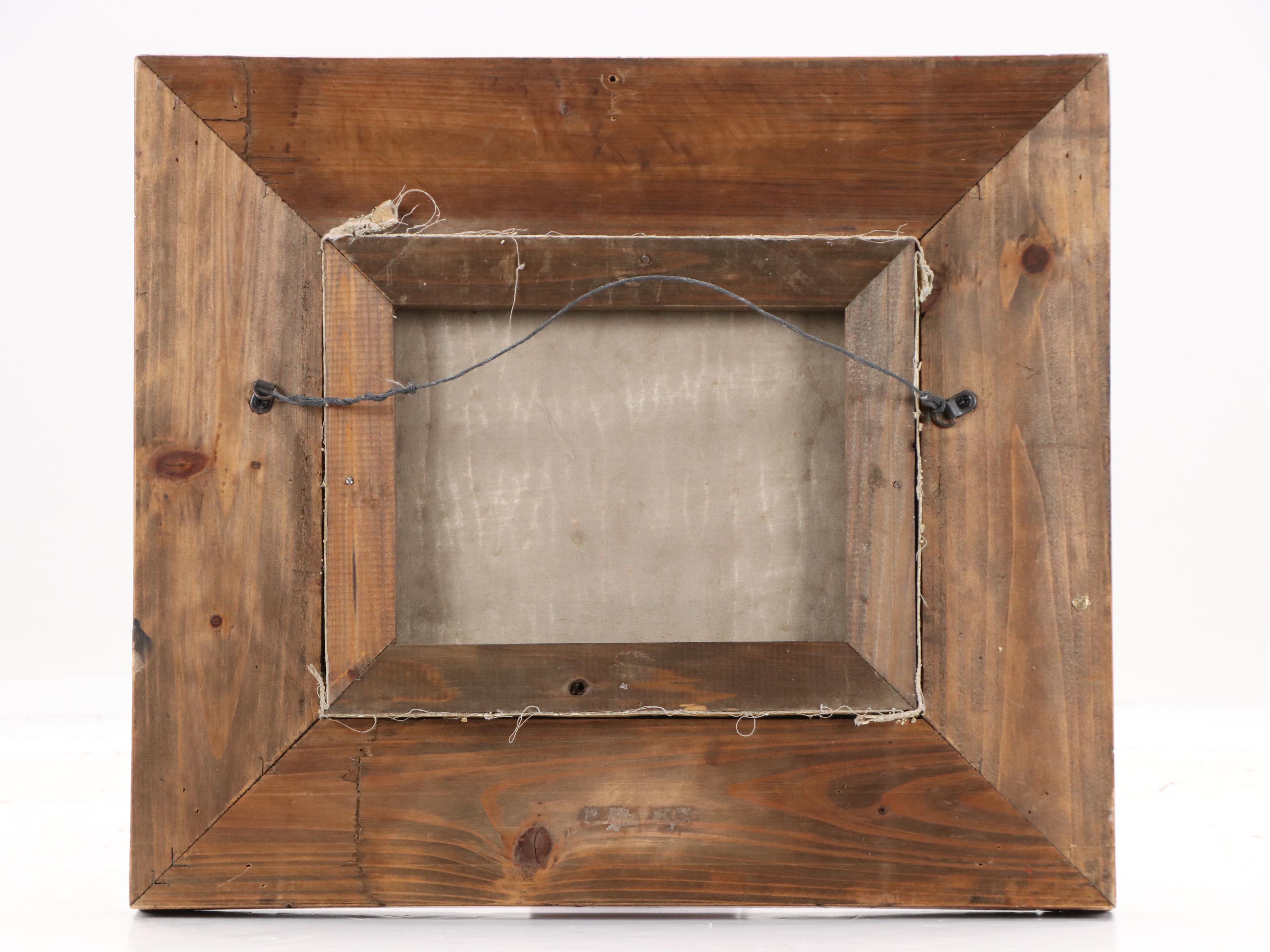 Folk Art Oil Painting of Standing Sheep, 20th Century