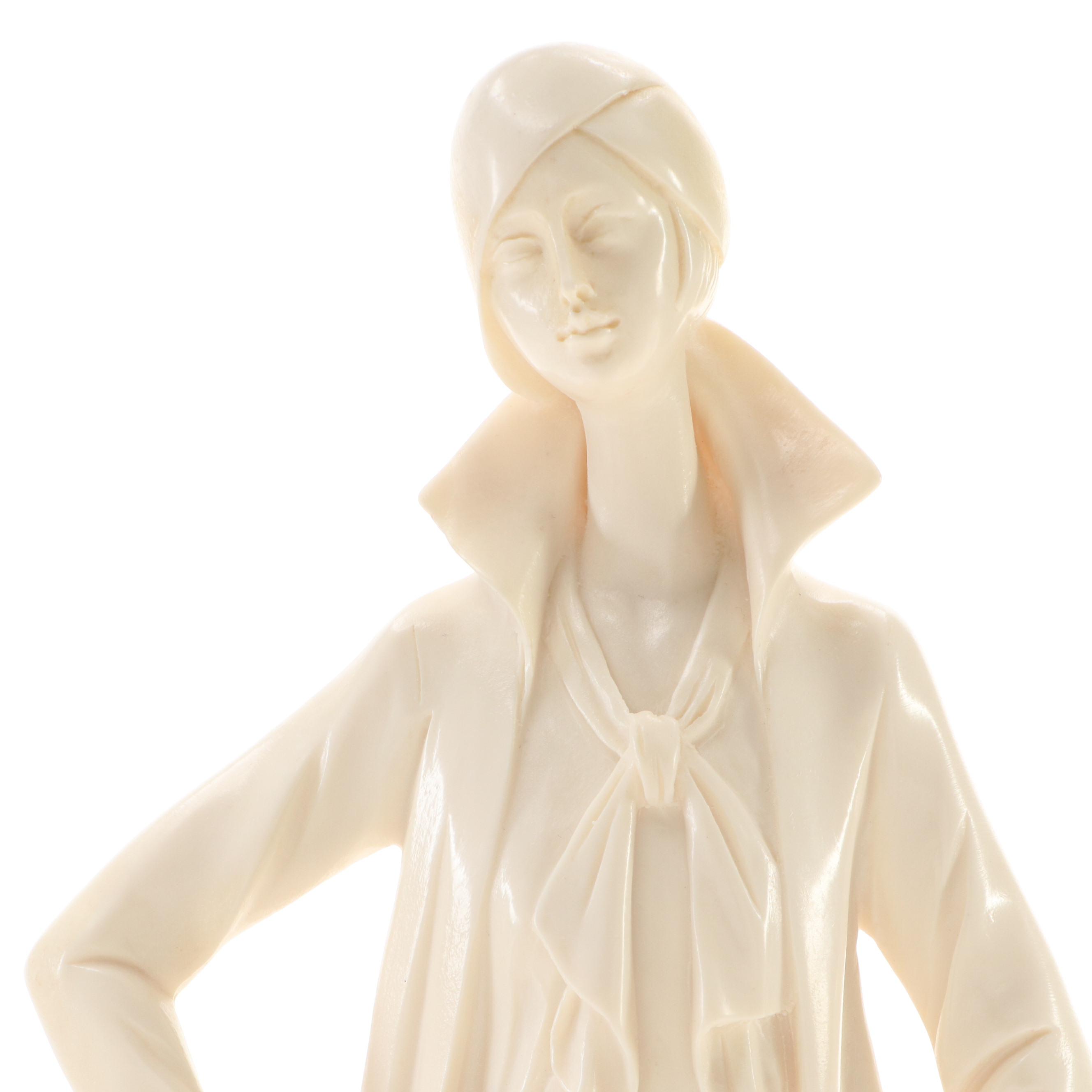 Charles Serouya & Son Italian Art Deco Style Figural Statue, 20th Century