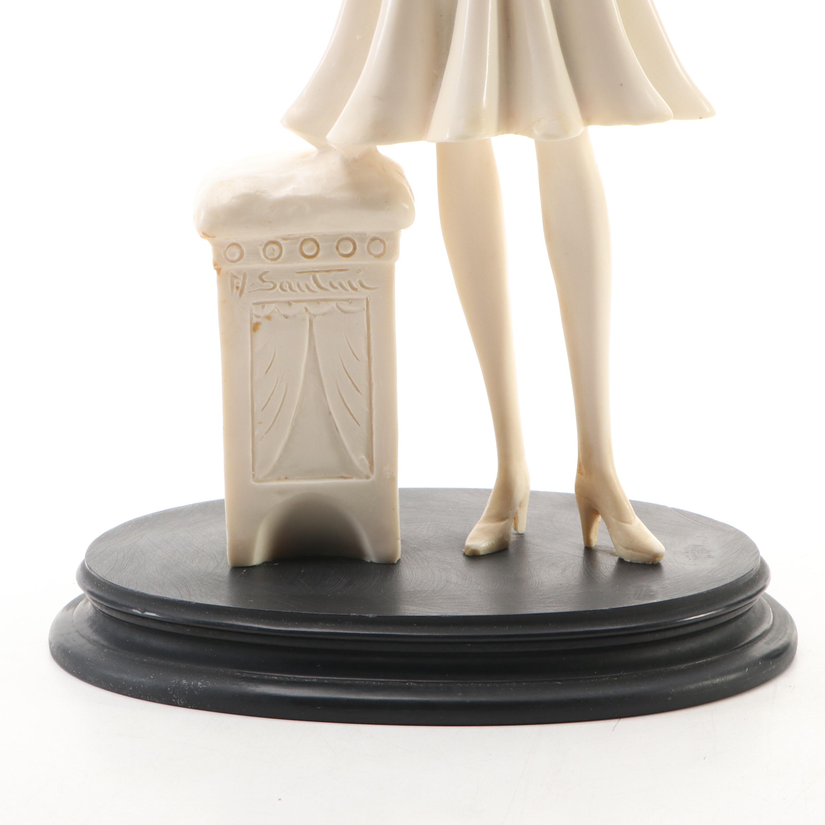 Charles Serouya & Son Italian Art Deco Style Figural Statue, 20th Century