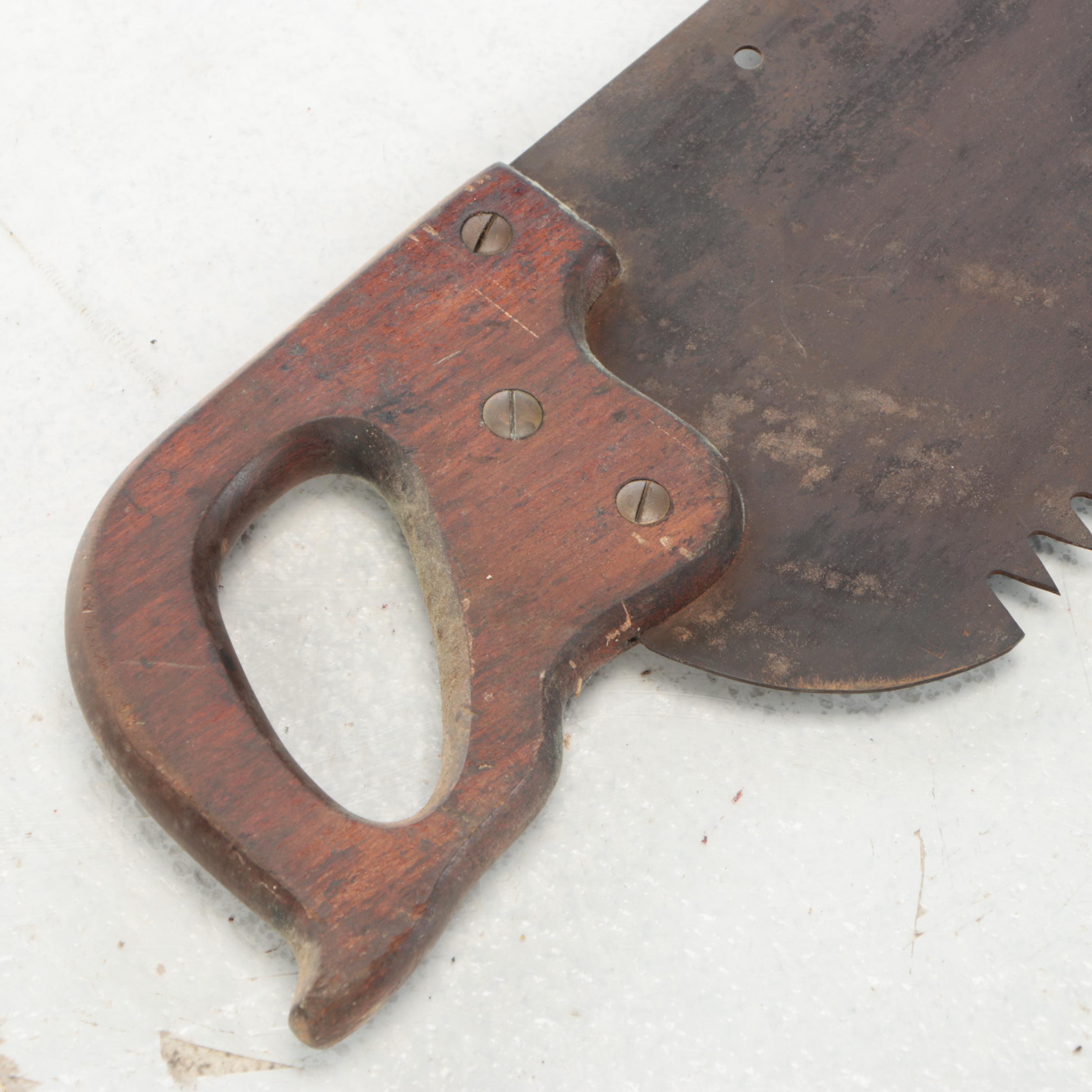 Two-Man Crosscut Saw, Hand Saws, and Spirit Level