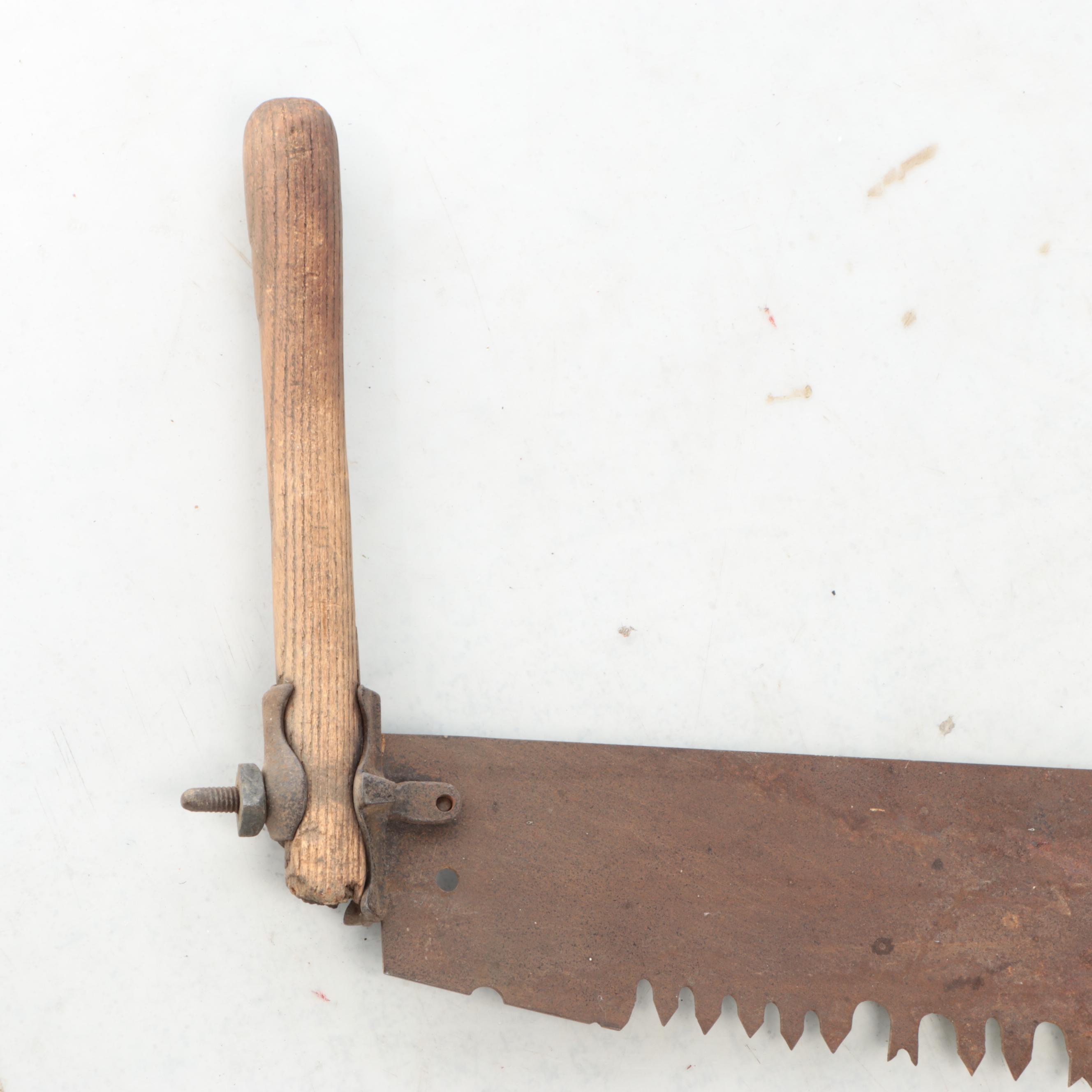 Two-Man Crosscut Saw, Hand Saws, and Spirit Level