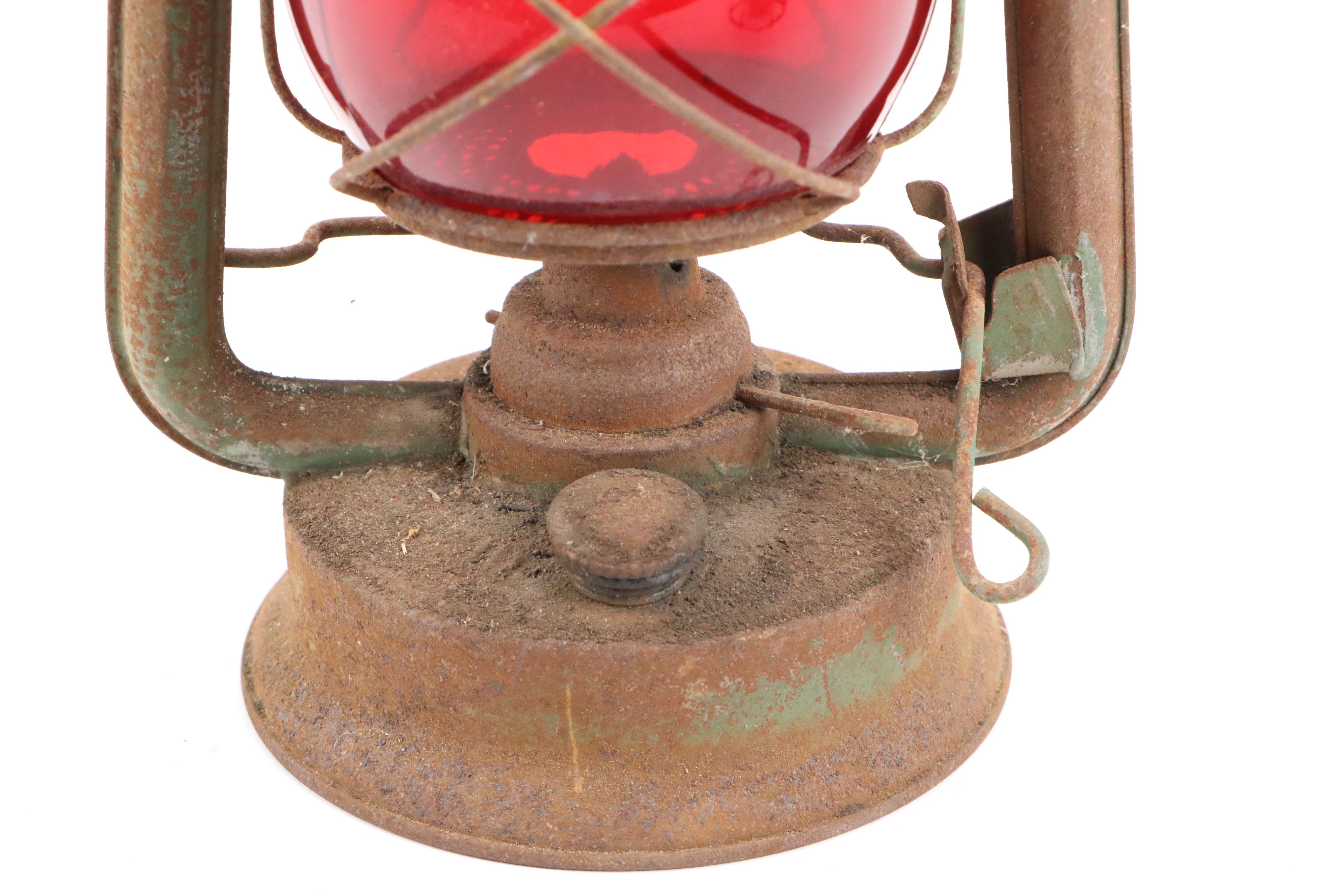 Chesapeake & Ohio Railroad Kerosene Lamp with Adlake and Other Red Glass Lamp
