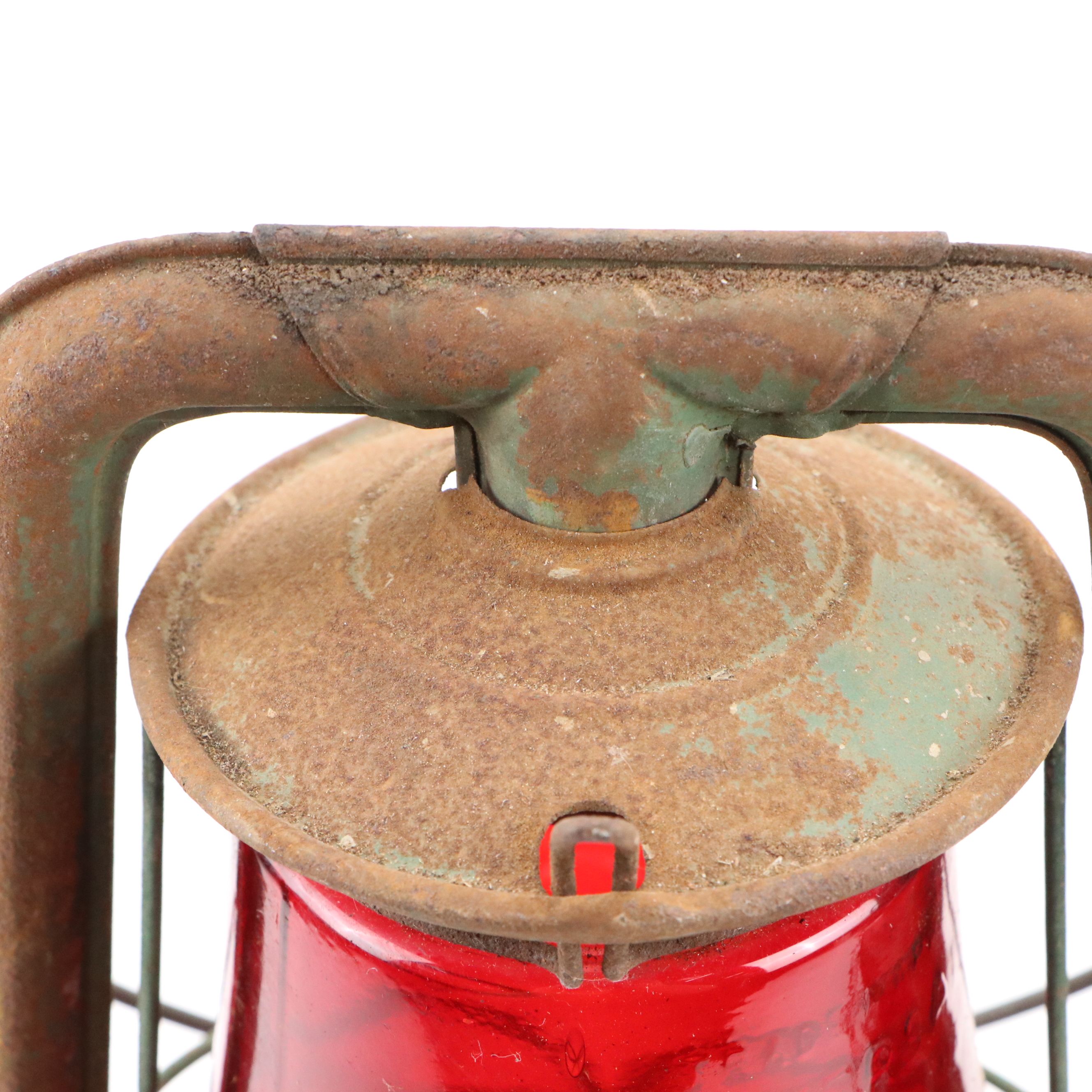 Chesapeake & Ohio Railroad Kerosene Lamp with Adlake and Other Red Glass Lamp