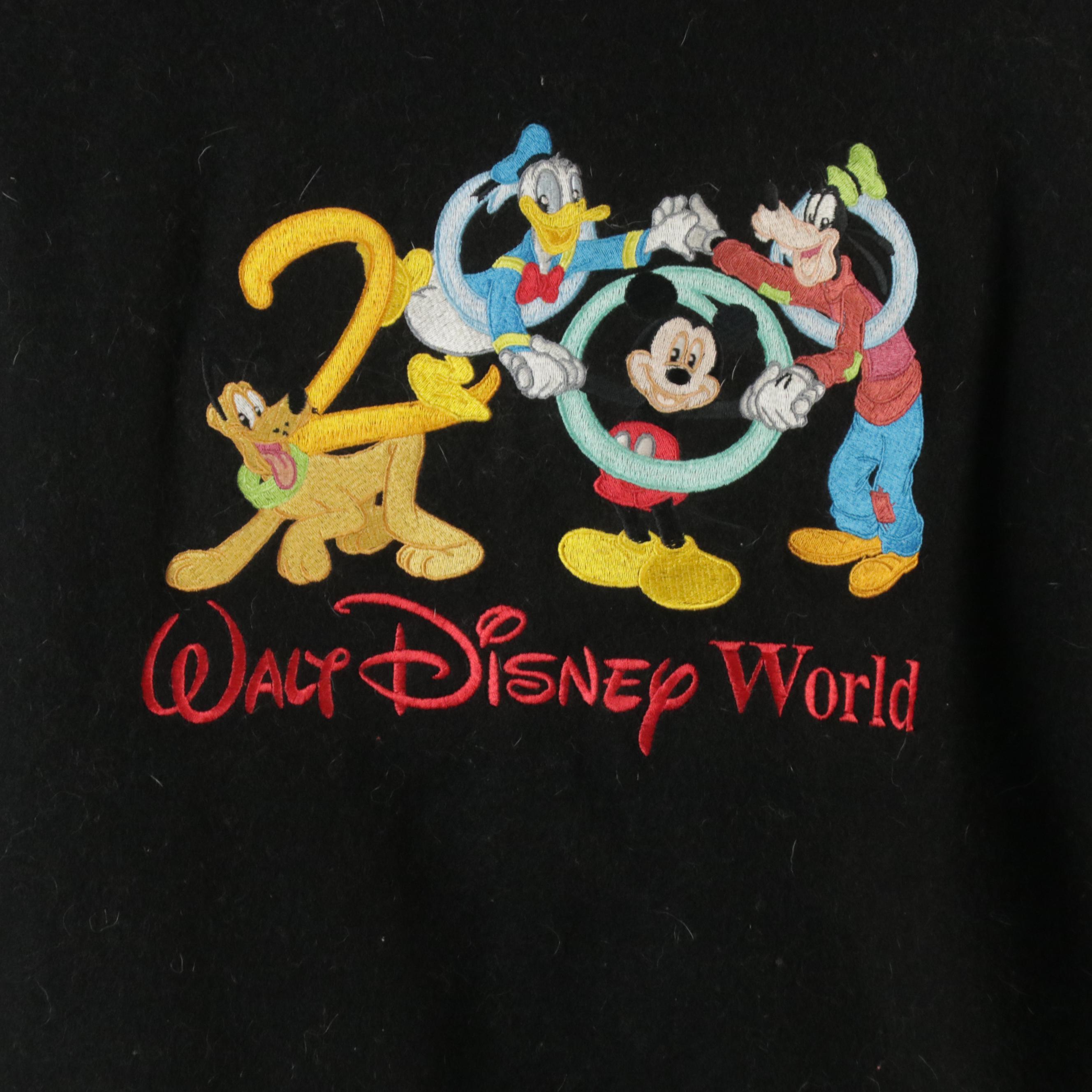 Men's The Disney Catalog Walt Disney World 2000 Black Wool Bomber Jacket