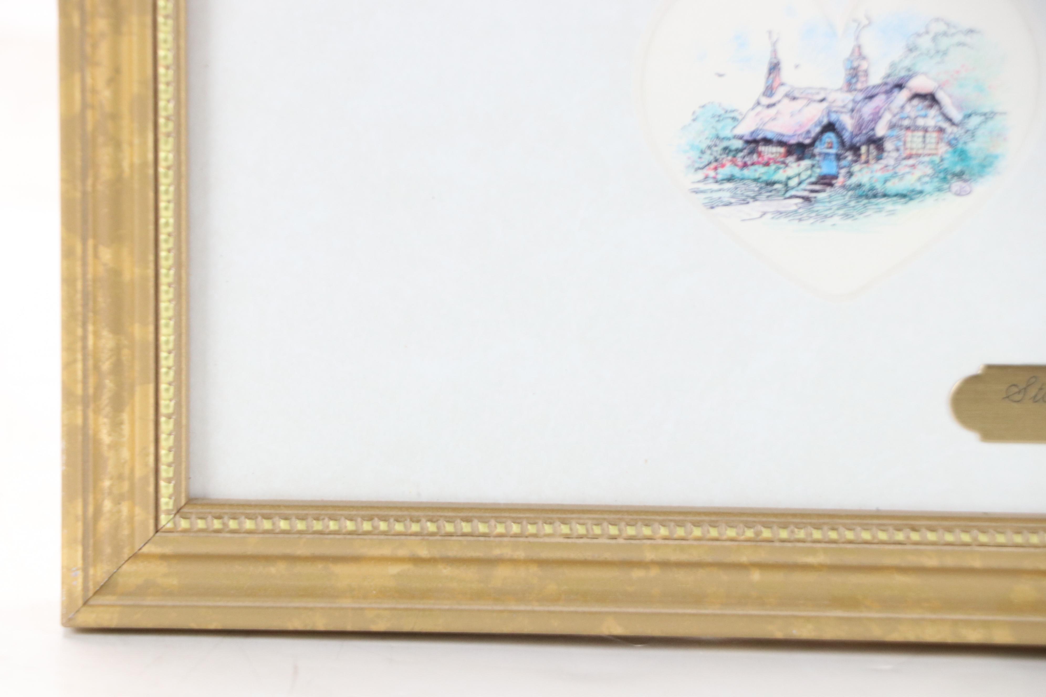 Thomas Kinkade Offset Lithograph "Stepping Stone Cottages," 1996