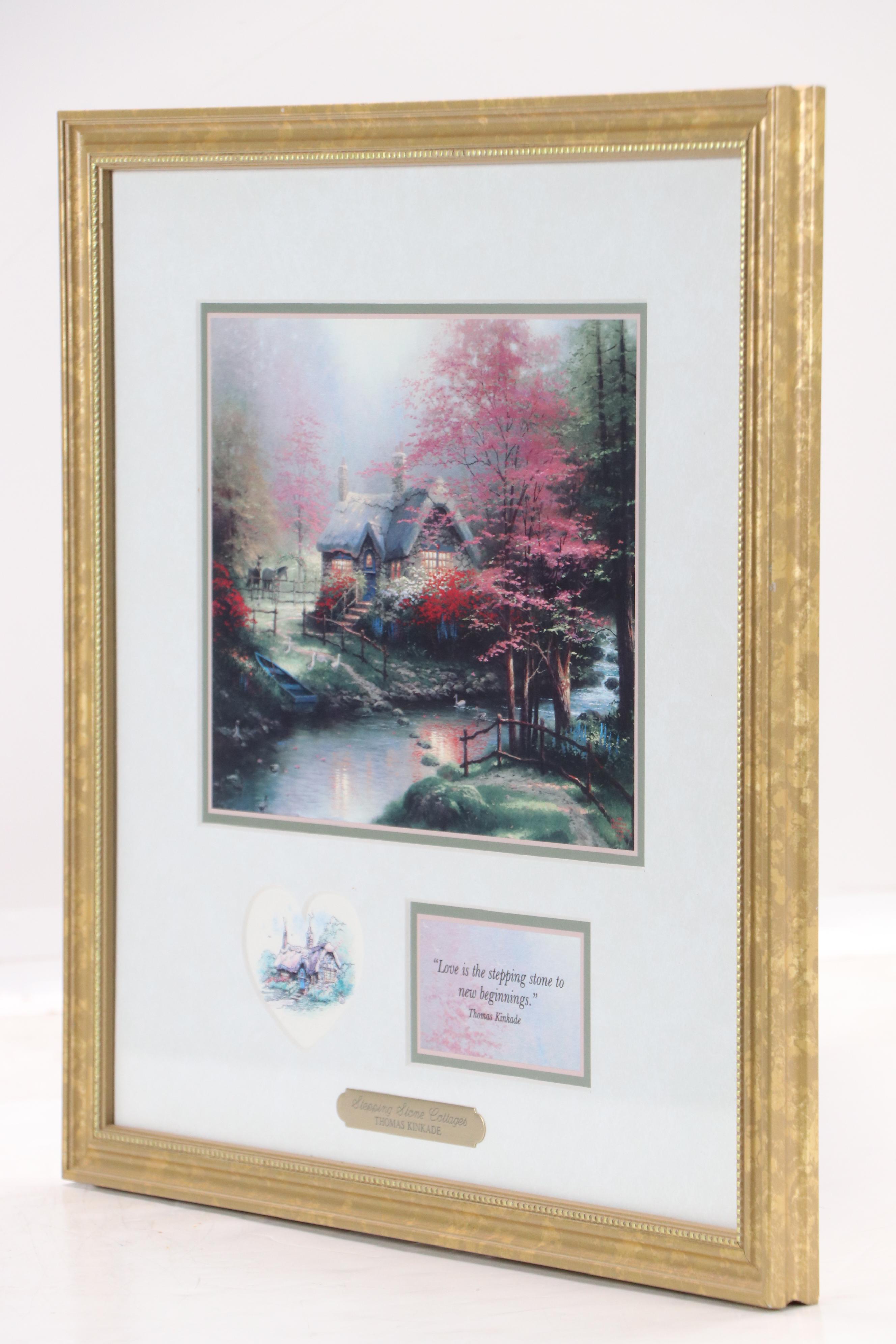 Thomas Kinkade Offset Lithograph "Stepping Stone Cottages," 1996