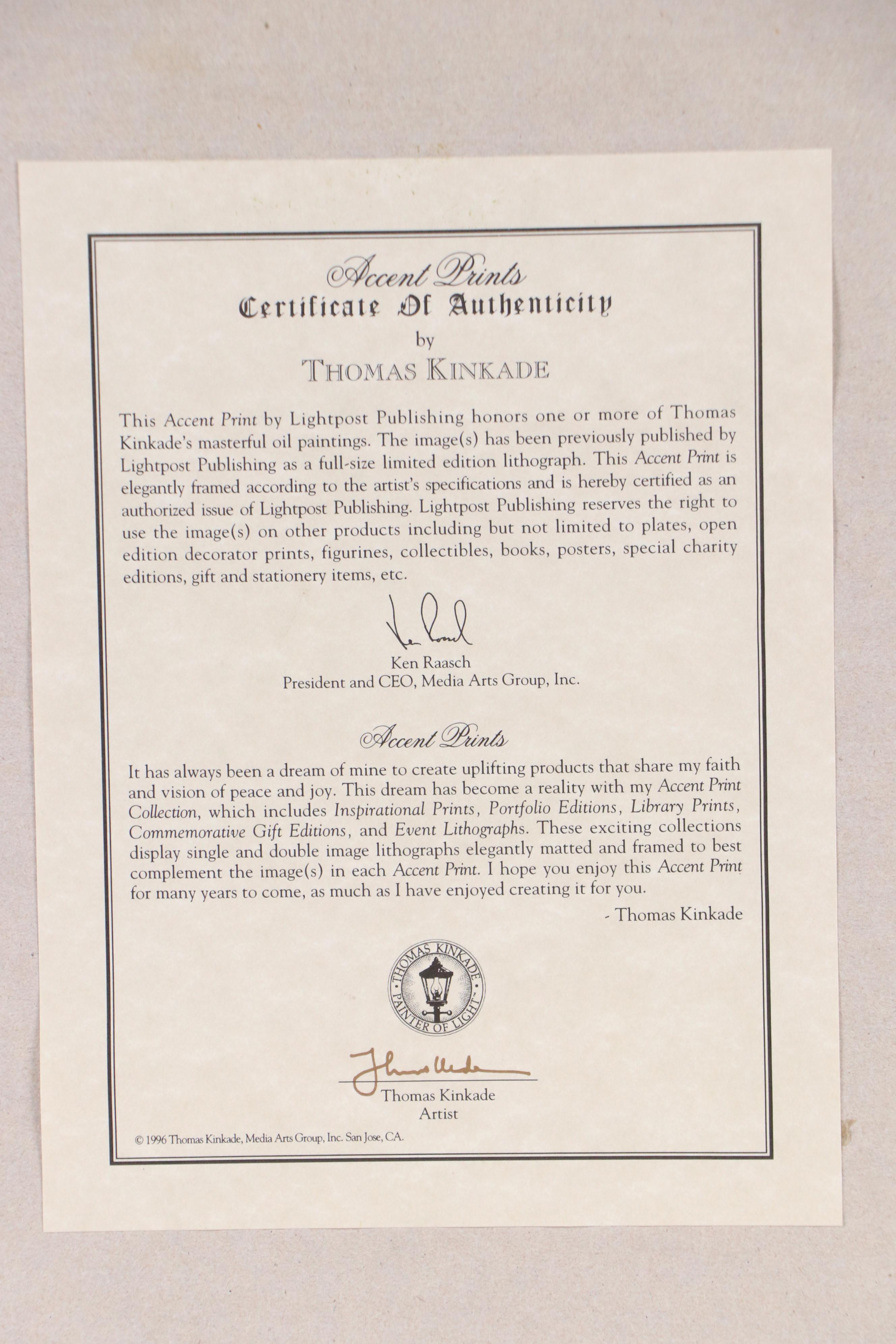 Thomas Kinkade Offset Lithograph "Stepping Stone Cottages," 1996