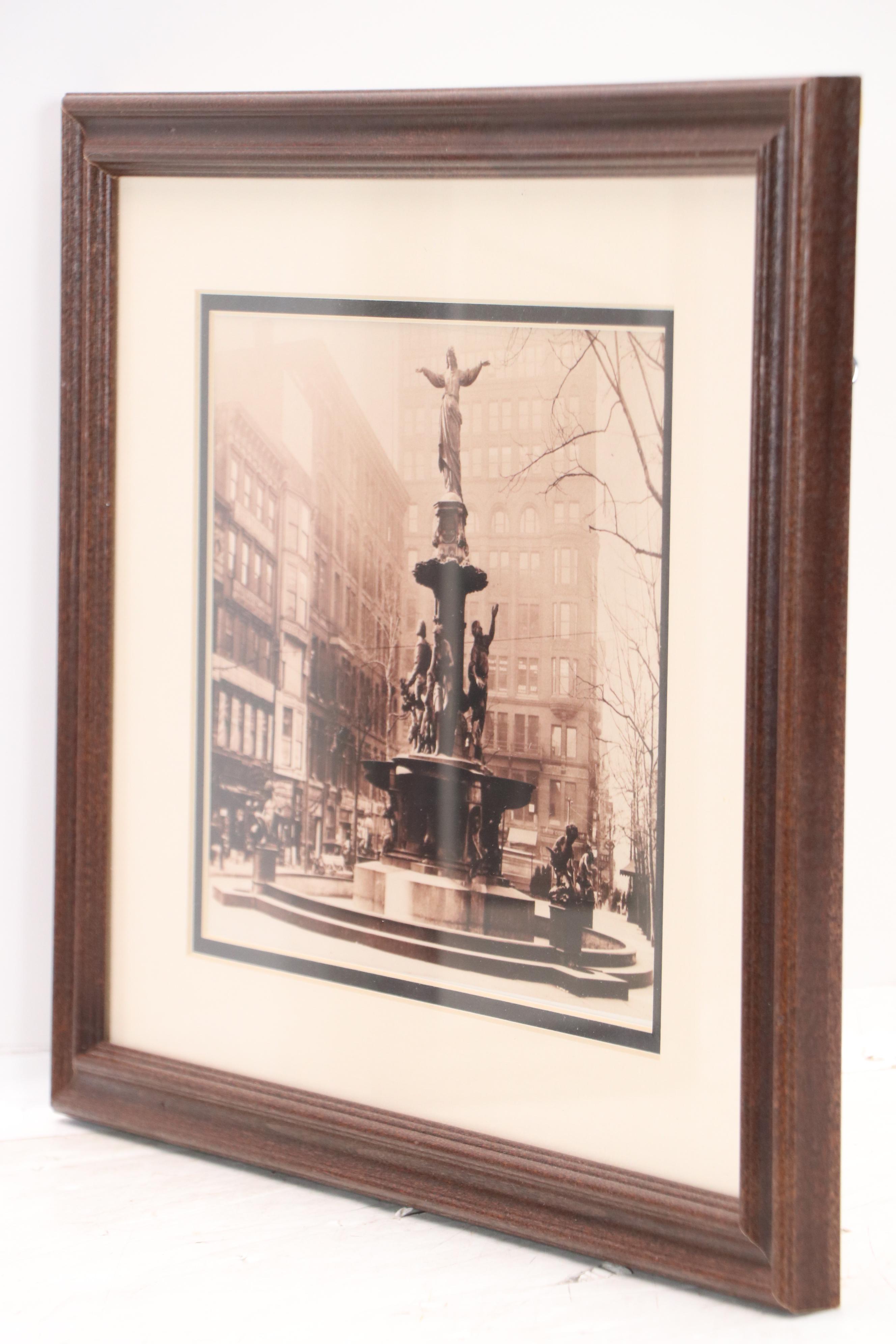 Two Sepia Photographs of Early Downtown Cincinnati, Circa 2010