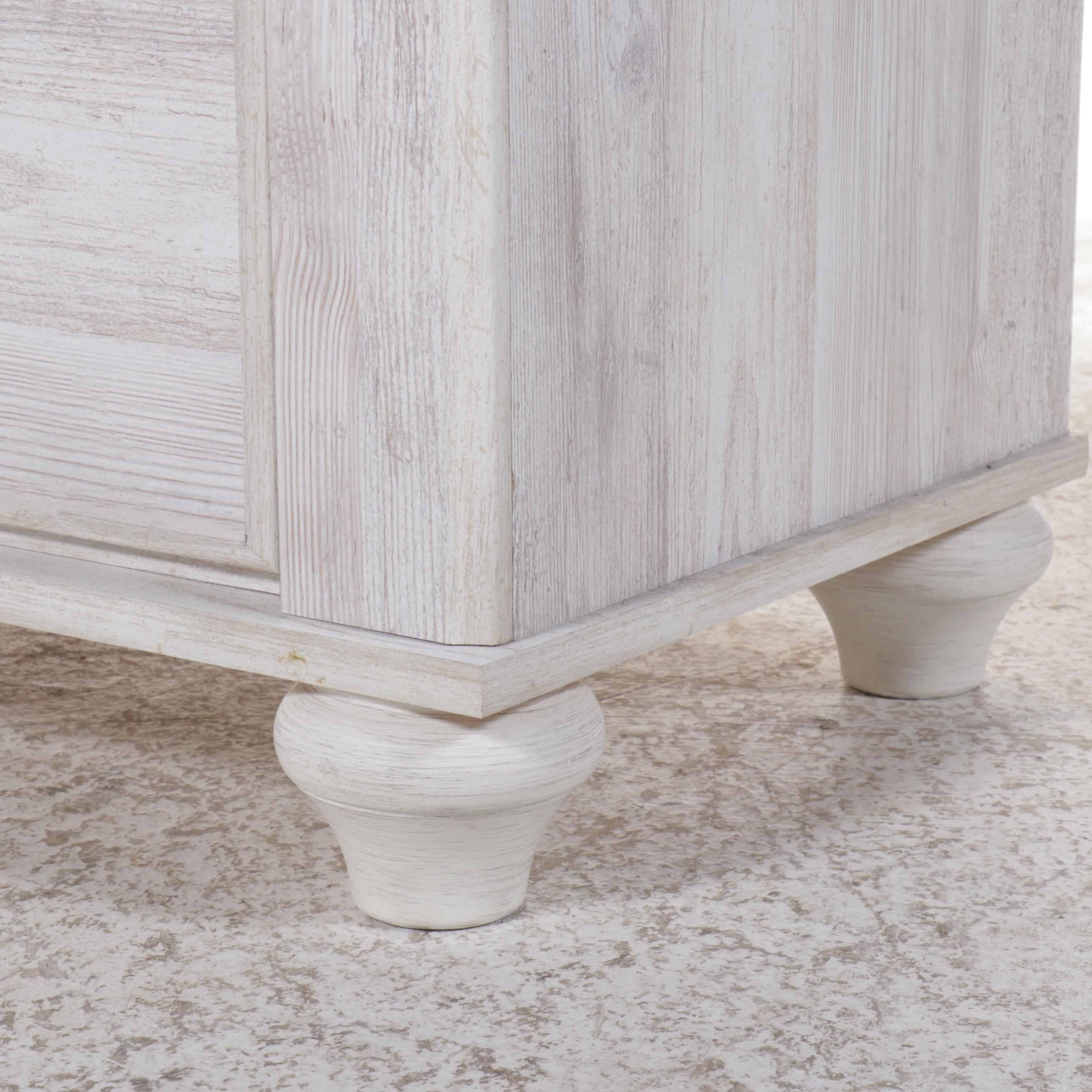 Contemporary Ashley Furniture Five-Drawer Chest with Whitewash Finish