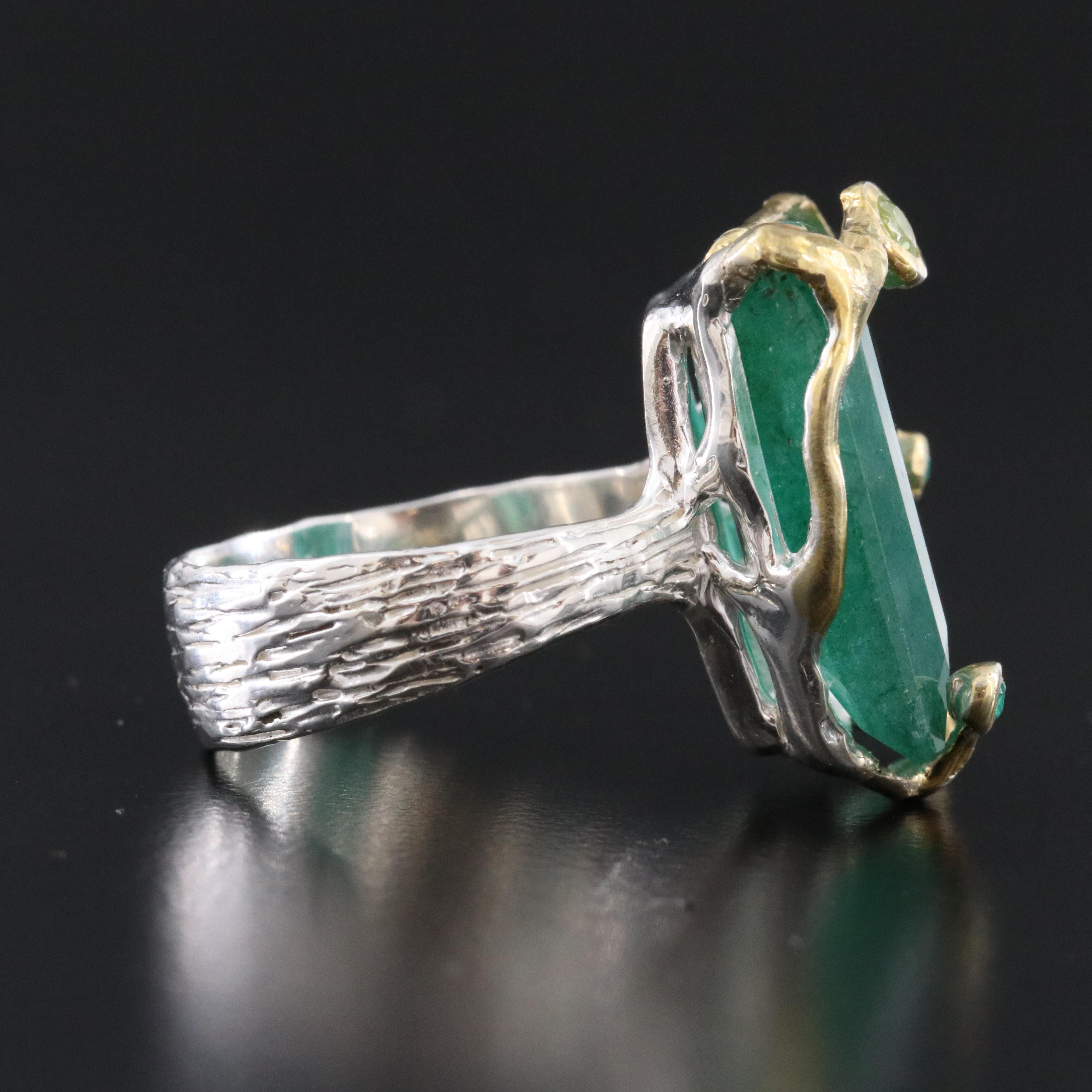 Sterling Beryl, Peridot and Chalcedony Ring