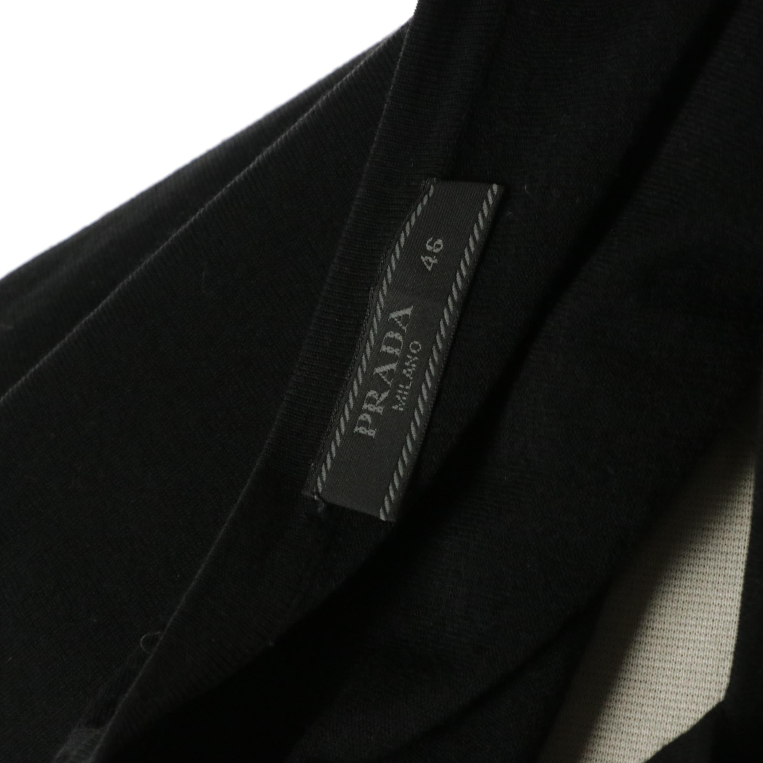 Prada V-Neck Sweater in Sport Weight Wool Knit