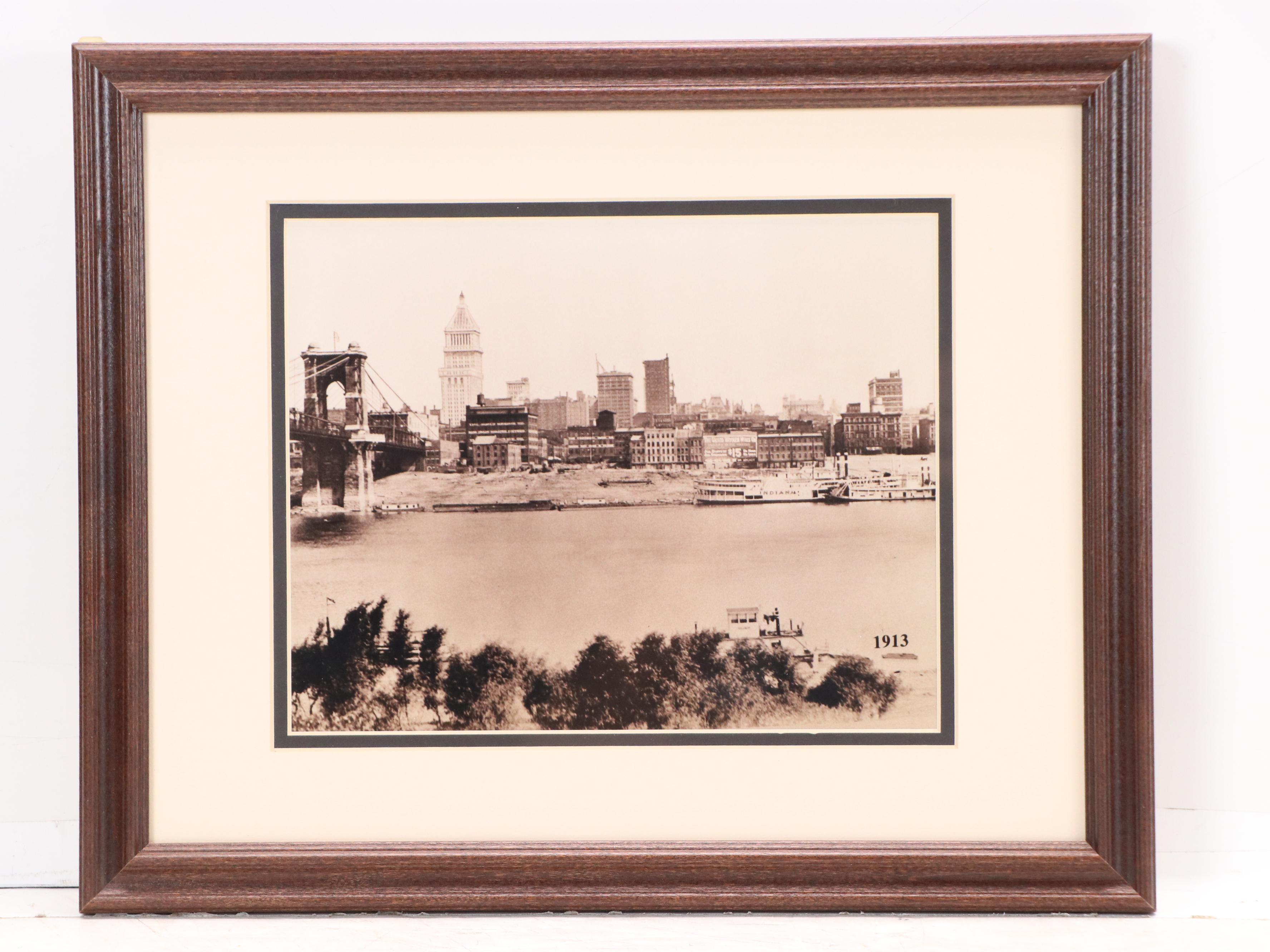 Two Sepia Photographs of Early Cincinnati Scenes, Circa 2010
