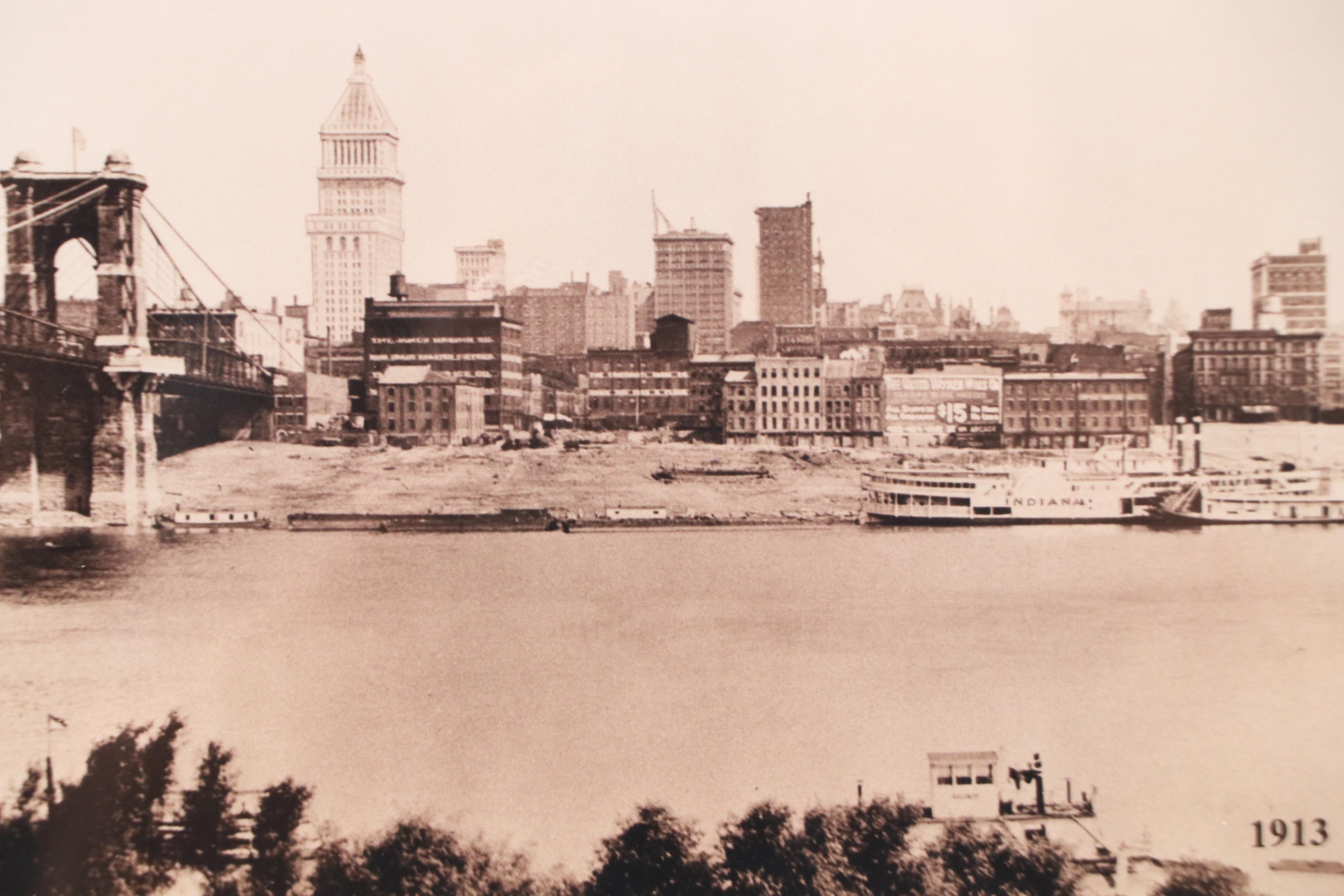 Two Sepia Photographs of Early Cincinnati Scenes, Circa 2010