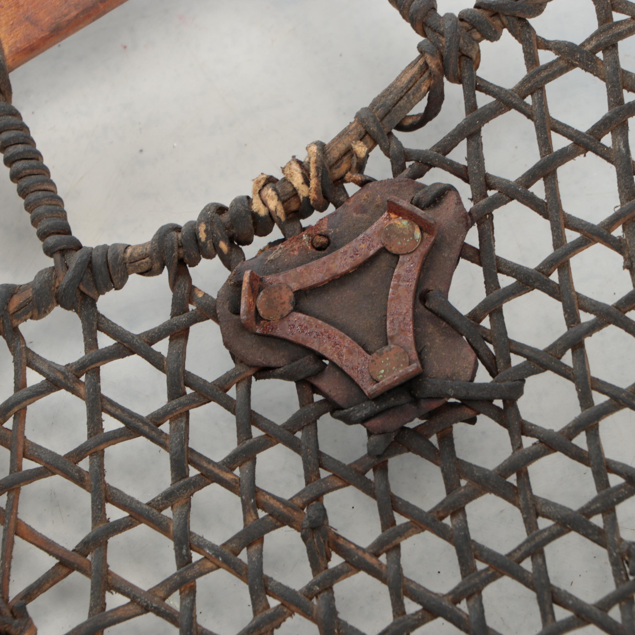 Wood and Stretched Hide Snowshoes, 20th Century