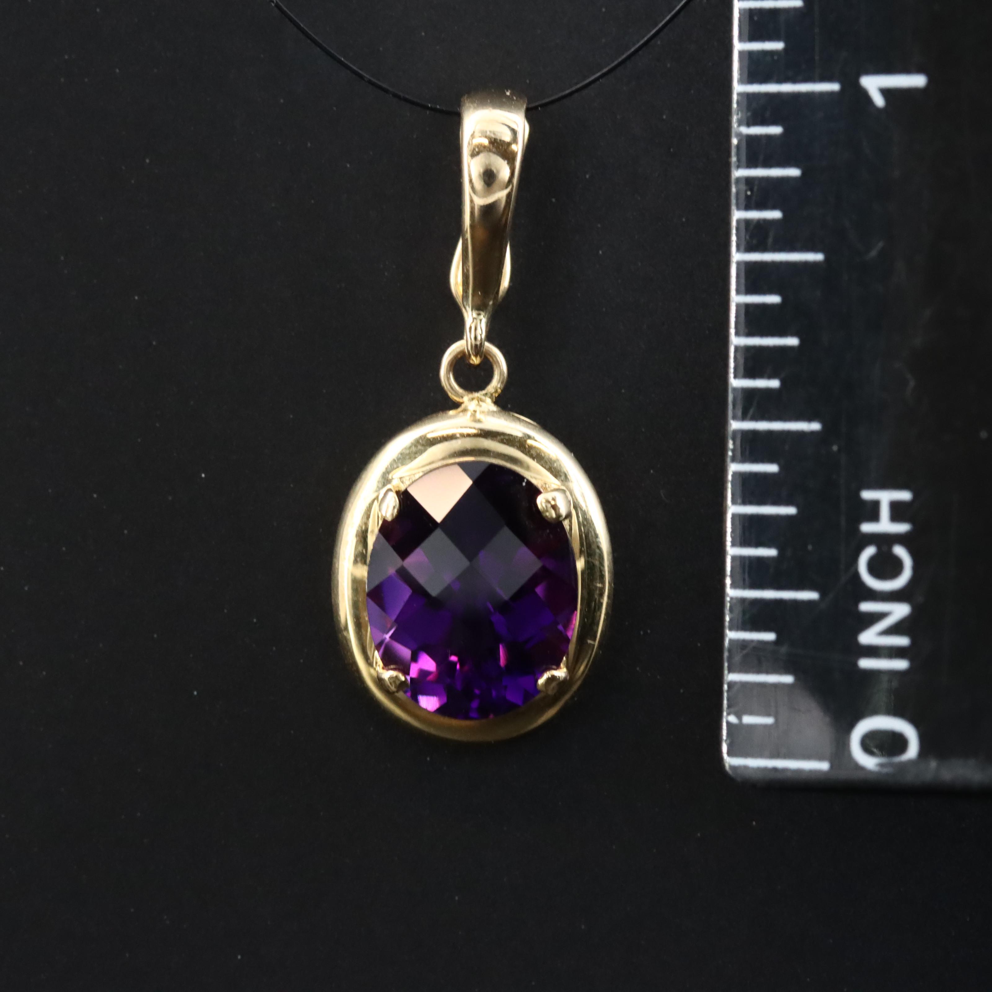 14K Amethyst Enhancer Pendant