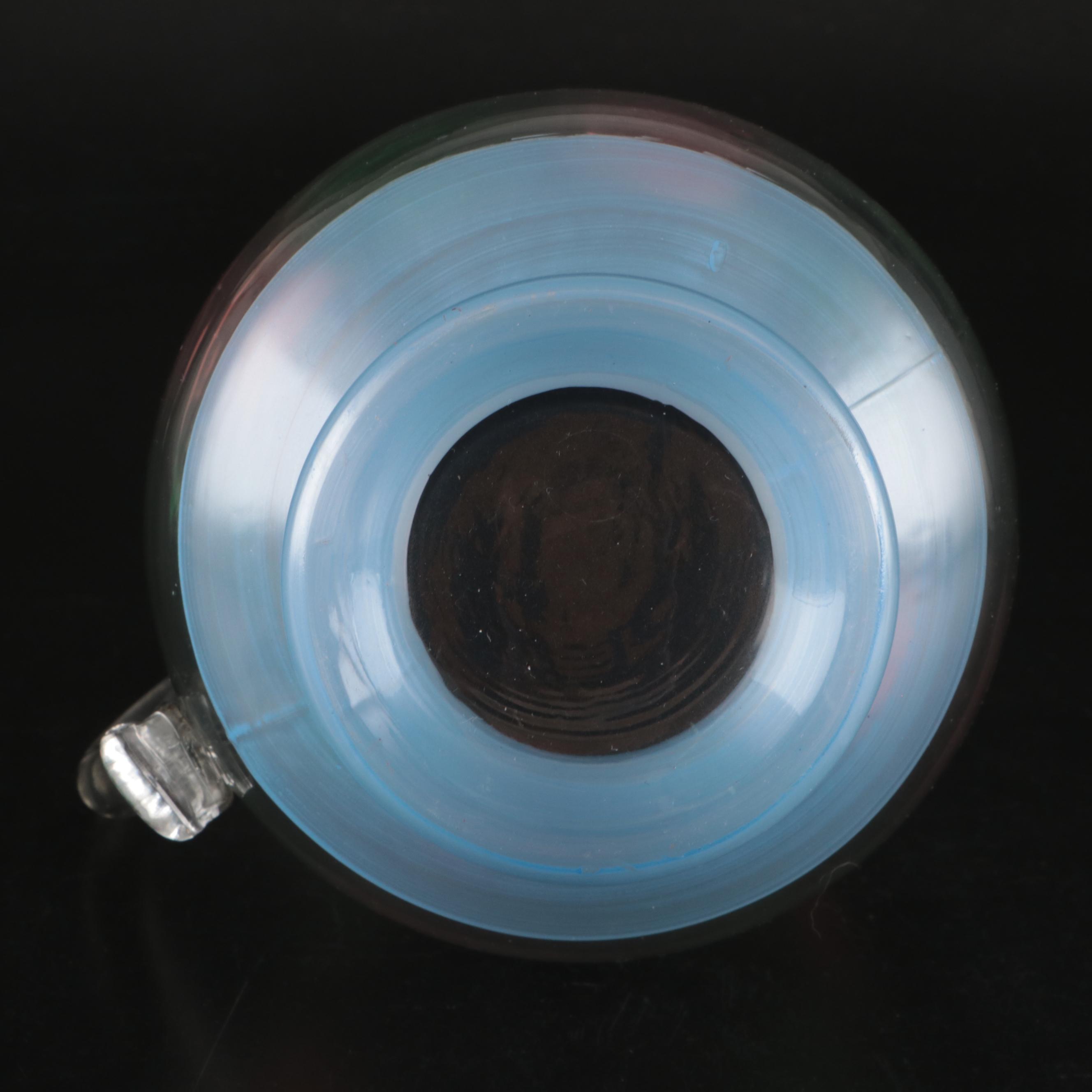 Federal Glass Co. Tulip Decorated Glass Pitcher and Tumblers, 20th C.