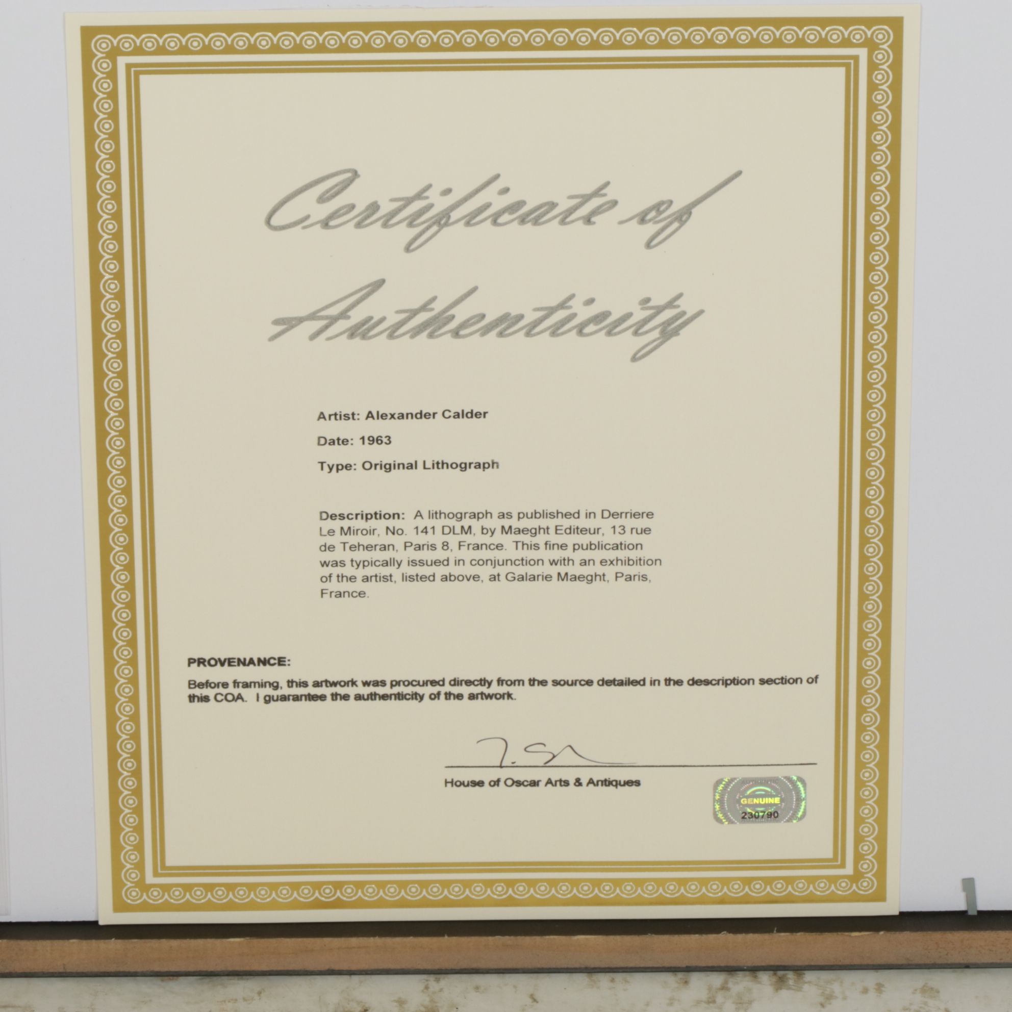 Alexander Calder Double-Page Color Lithograph for "Derrière le Miroir," 1963