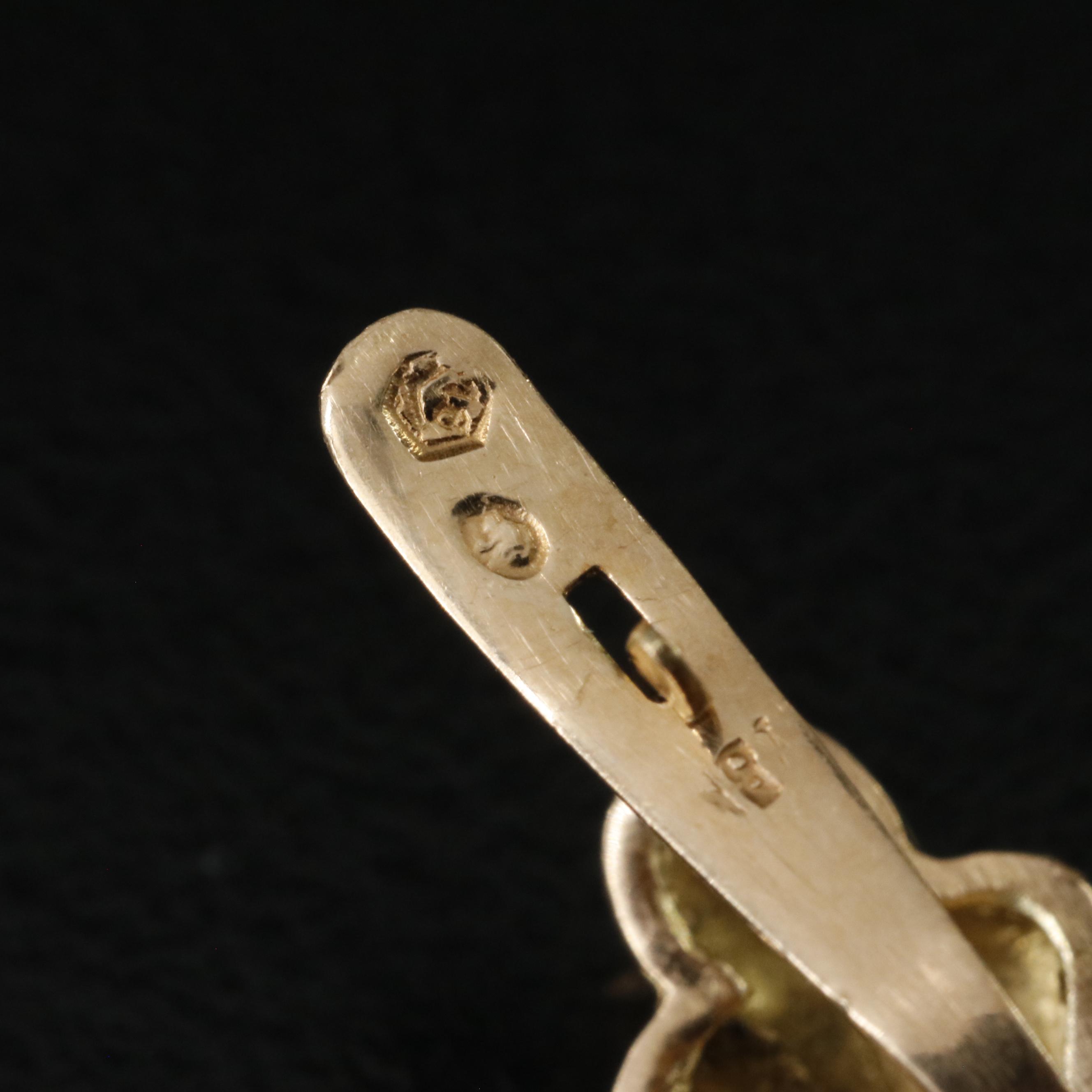 18K Drop Earrings with Diamond-Cut Details