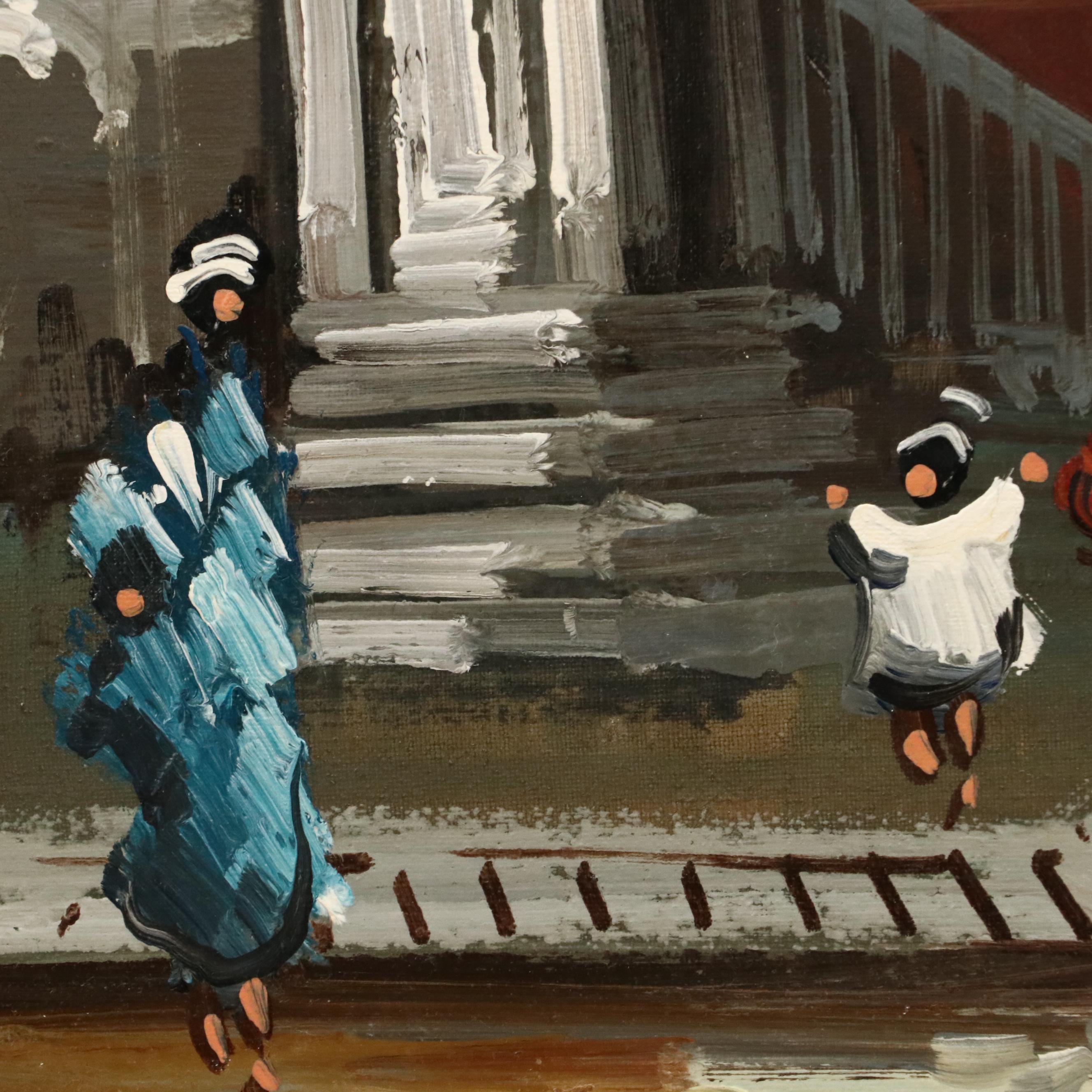 Antonio DeVity Oil Painting of Castel Sant'Angelo, 20th Century