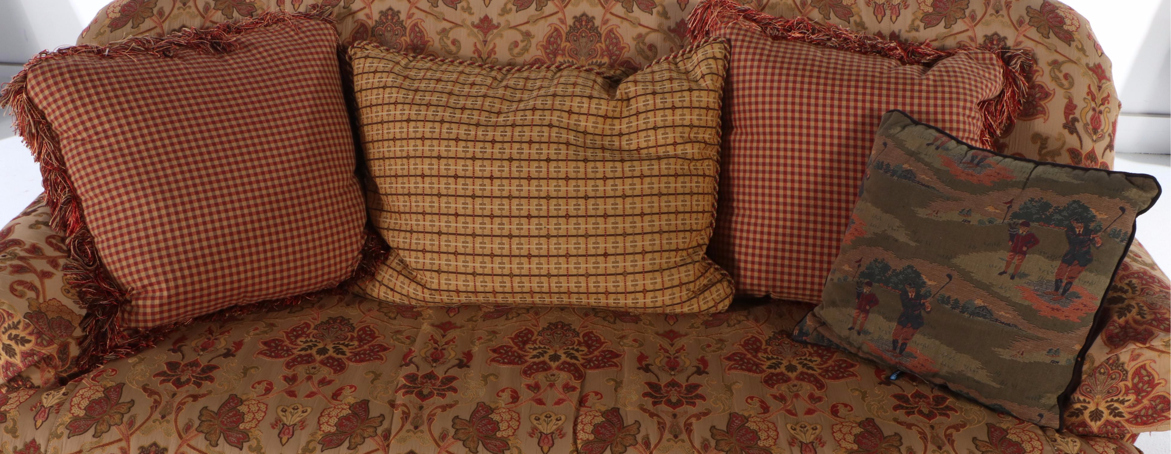 CR Laine Floral Upholstered Loveseat and Ottoman