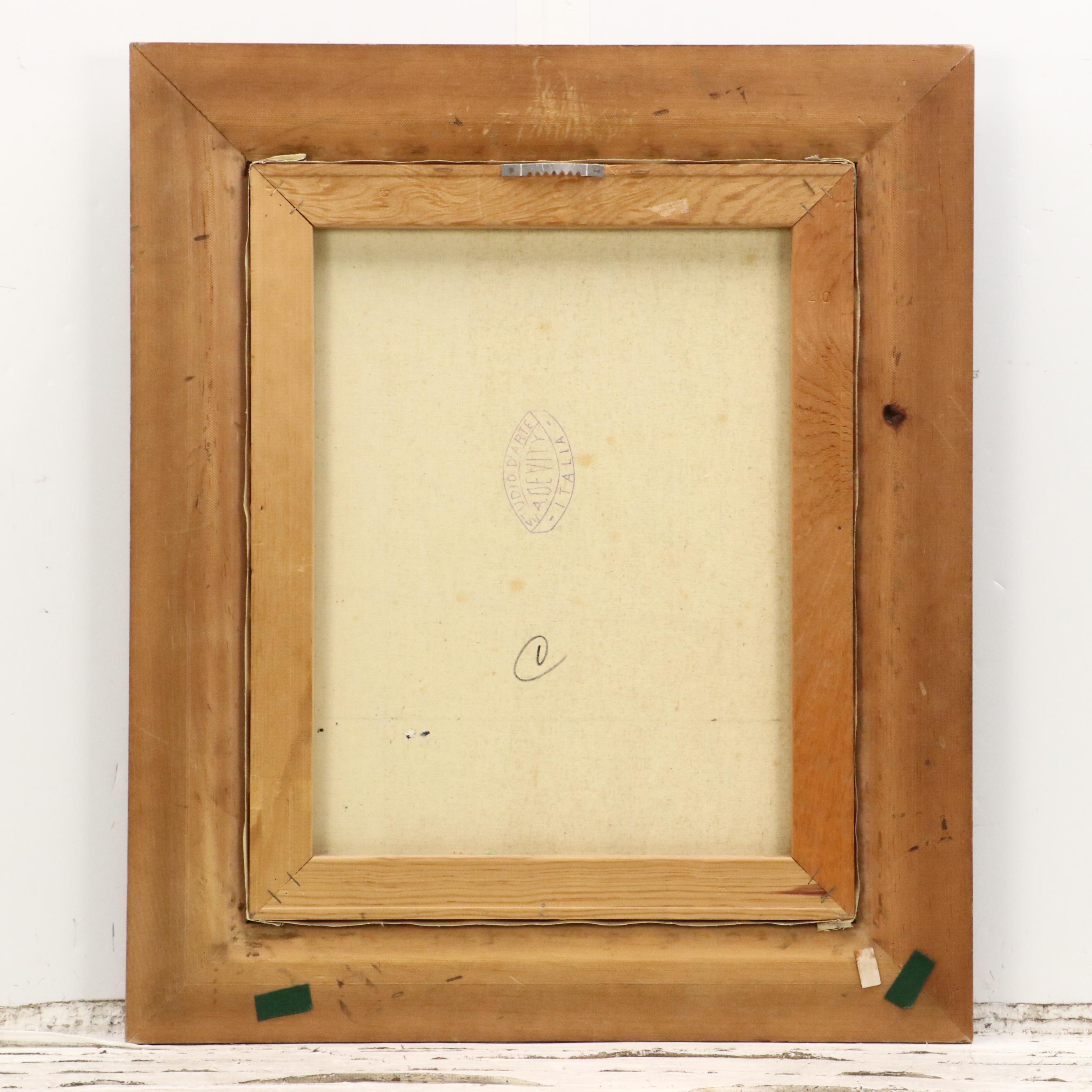 Antonio DeVity Oil Painting of Castel Sant'Angelo, 20th Century