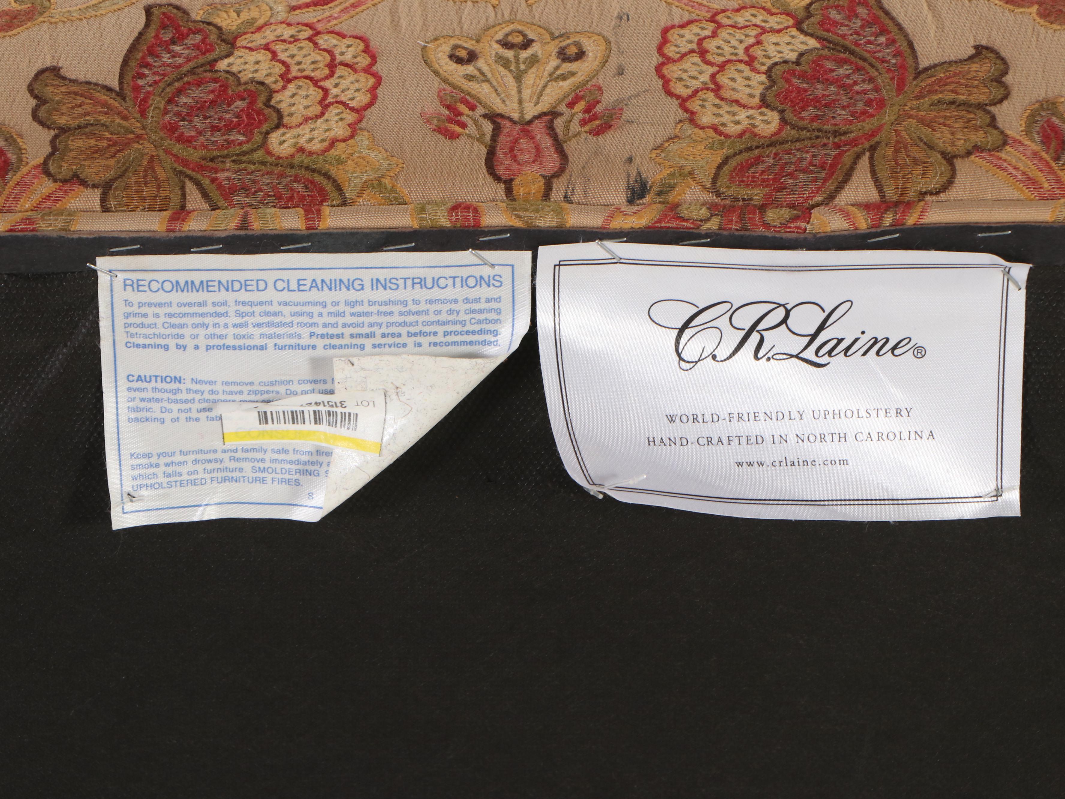 CR Laine Floral Upholstered Loveseat and Ottoman