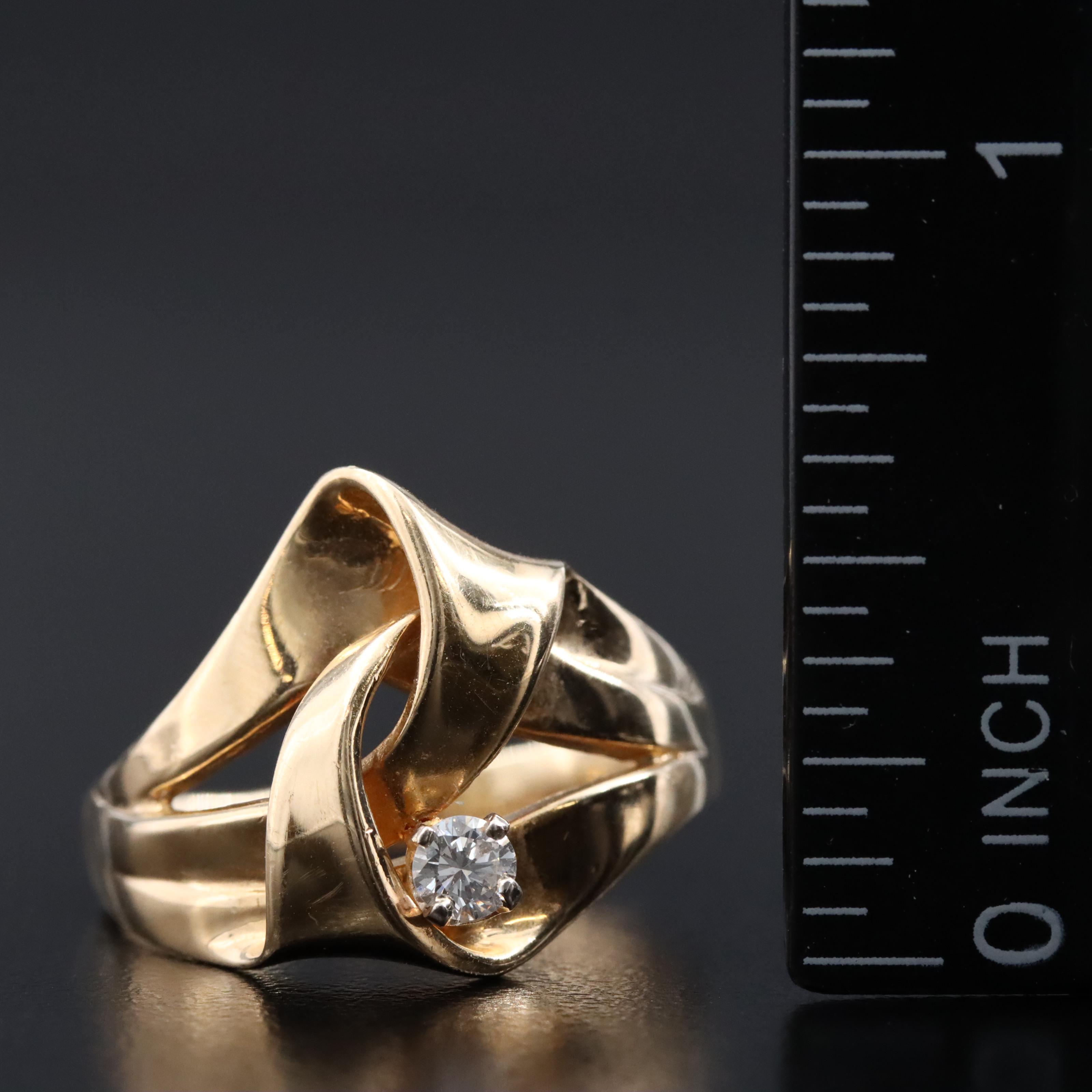 14K 0.15 CT Diamond Ring