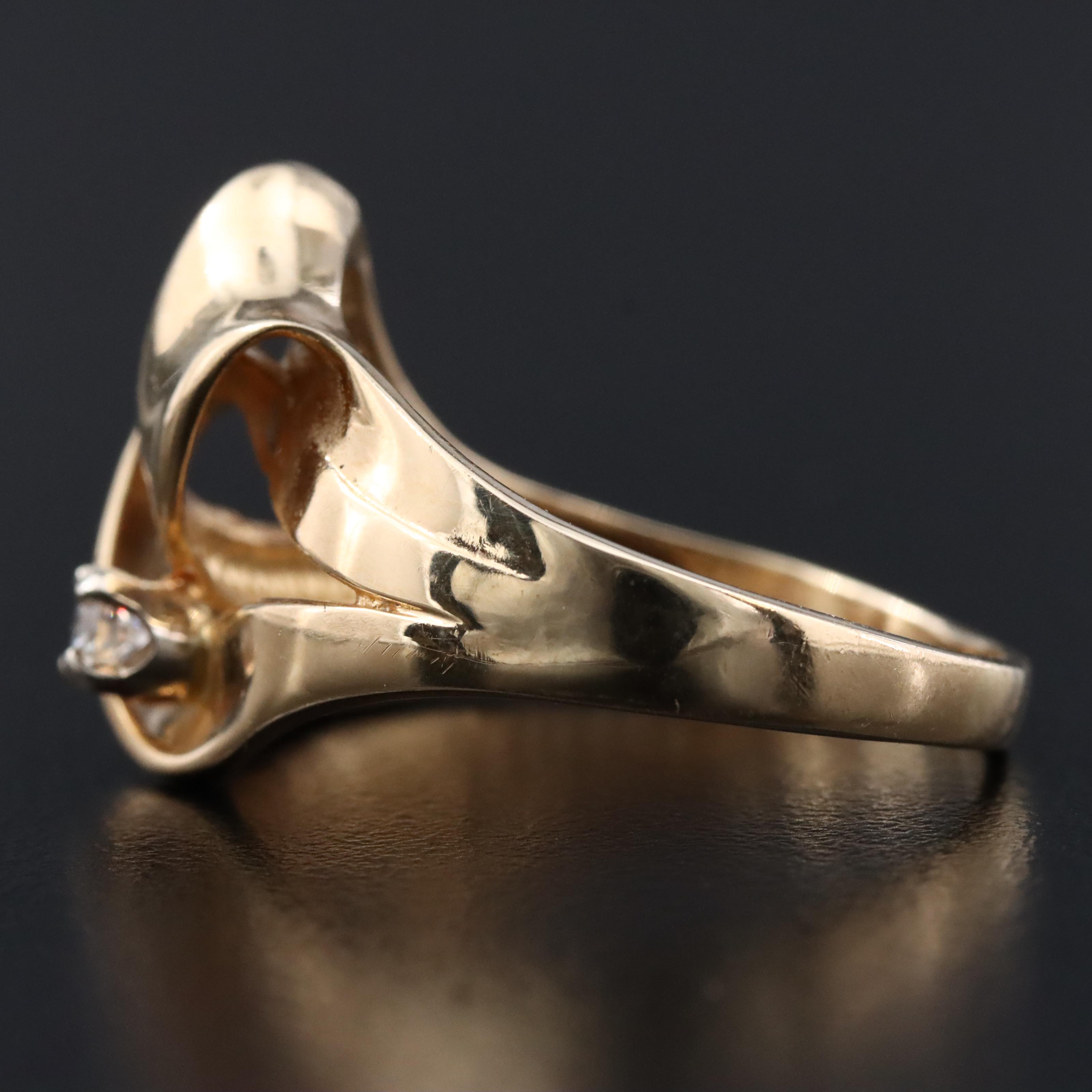 14K 0.15 CT Diamond Ring