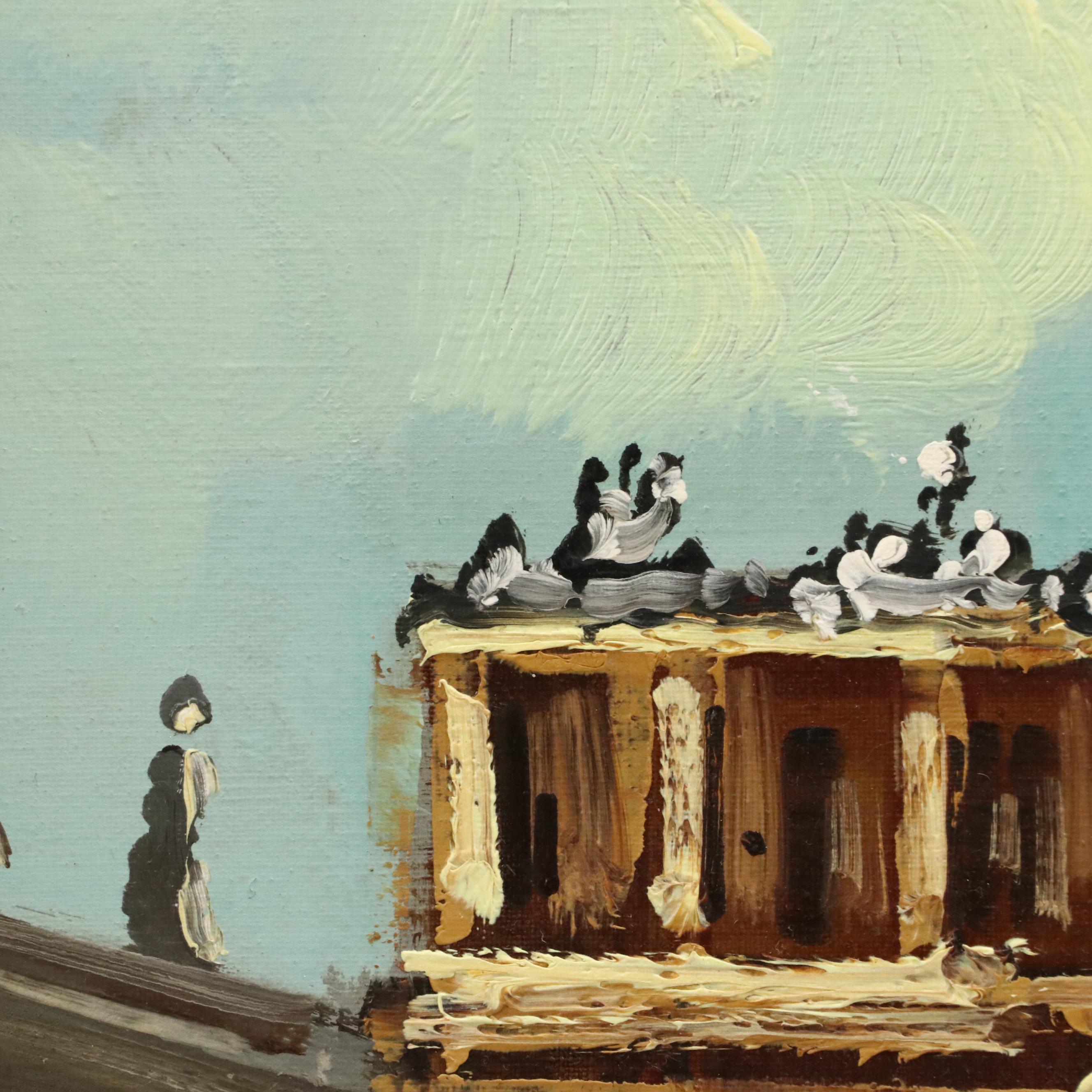 Antonio DeVity Oil Painting of Vatican Street Scene, 20th Century