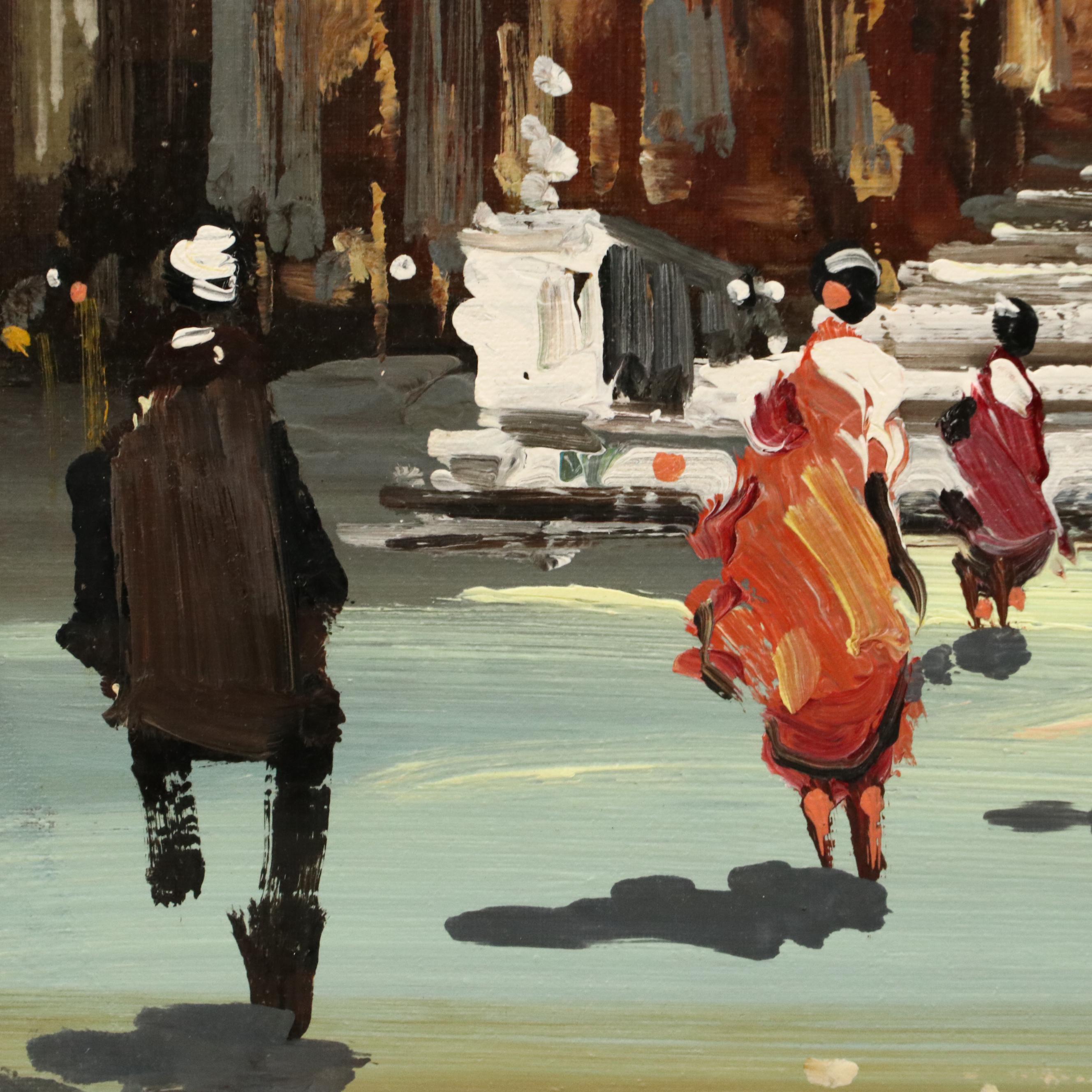 Antonio DeVity Oil Painting of Vatican Street Scene, 20th Century