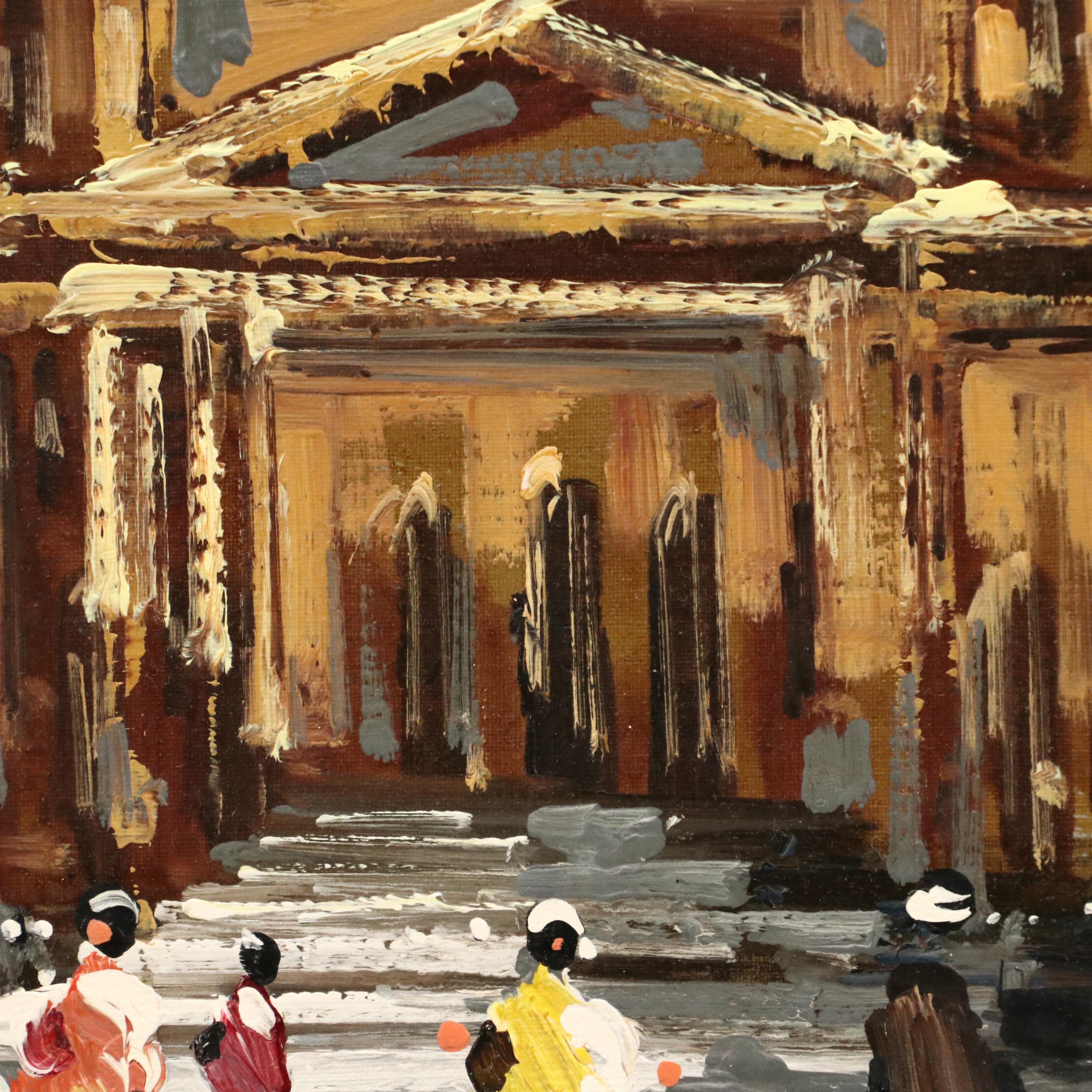 Antonio DeVity Oil Painting of Vatican Street Scene, 20th Century