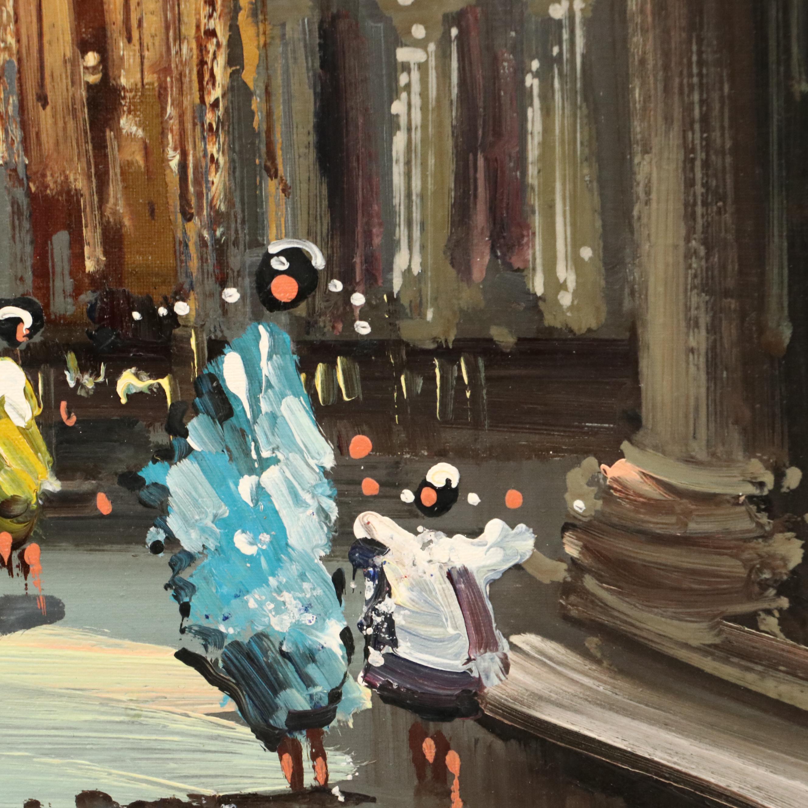 Antonio DeVity Oil Painting of Vatican Street Scene, 20th Century