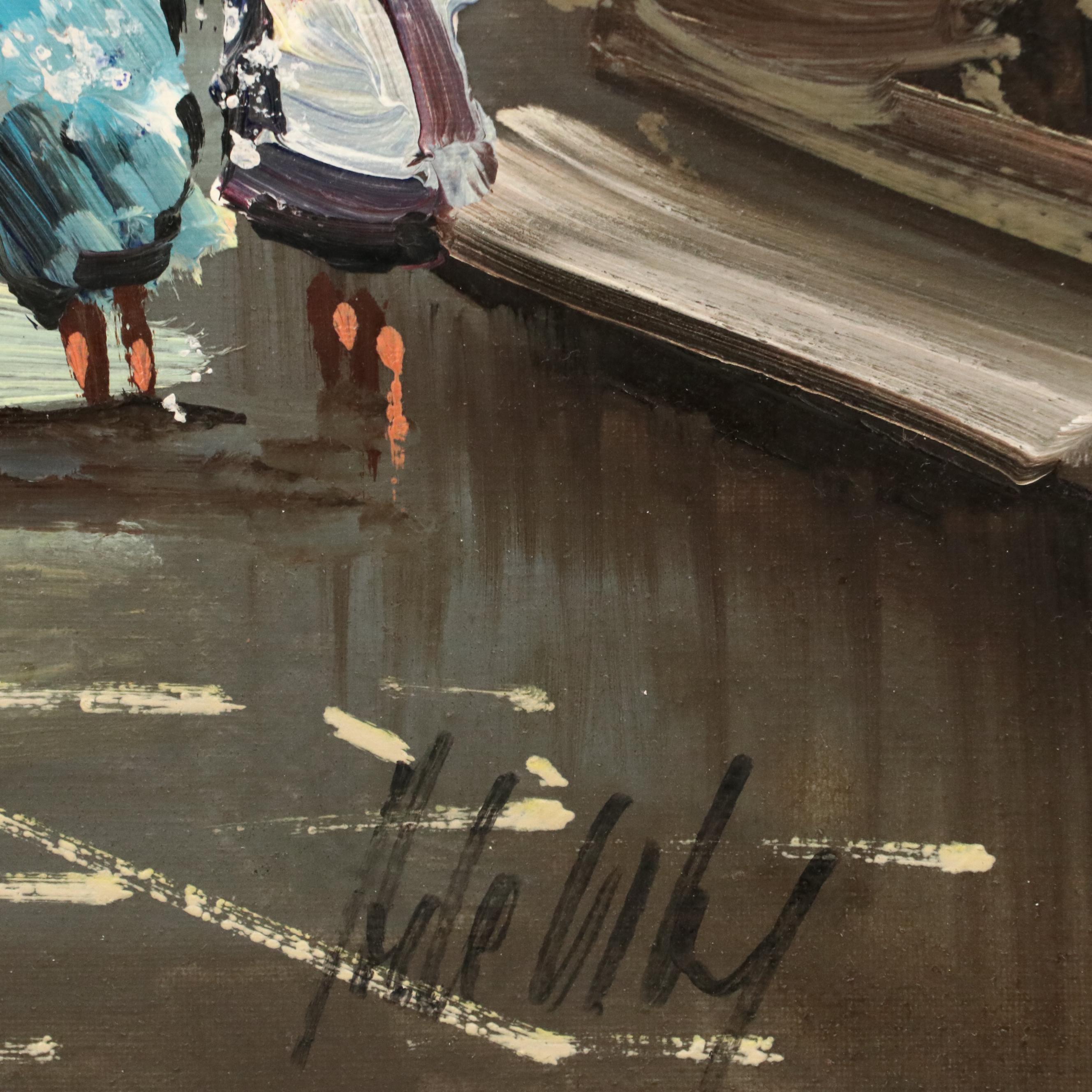 Antonio DeVity Oil Painting of Vatican Street Scene, 20th Century