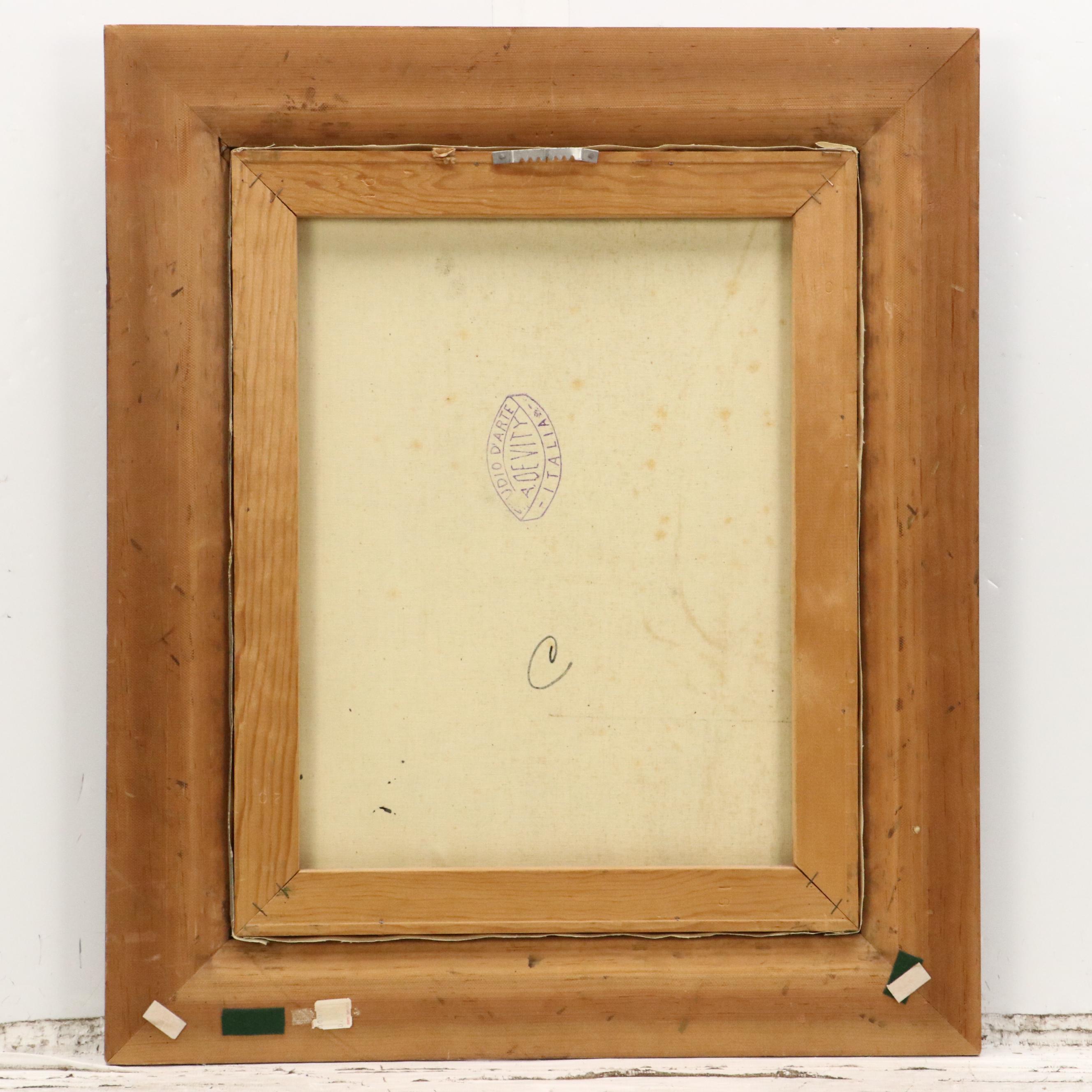 Antonio DeVity Oil Painting of Vatican Street Scene, 20th Century