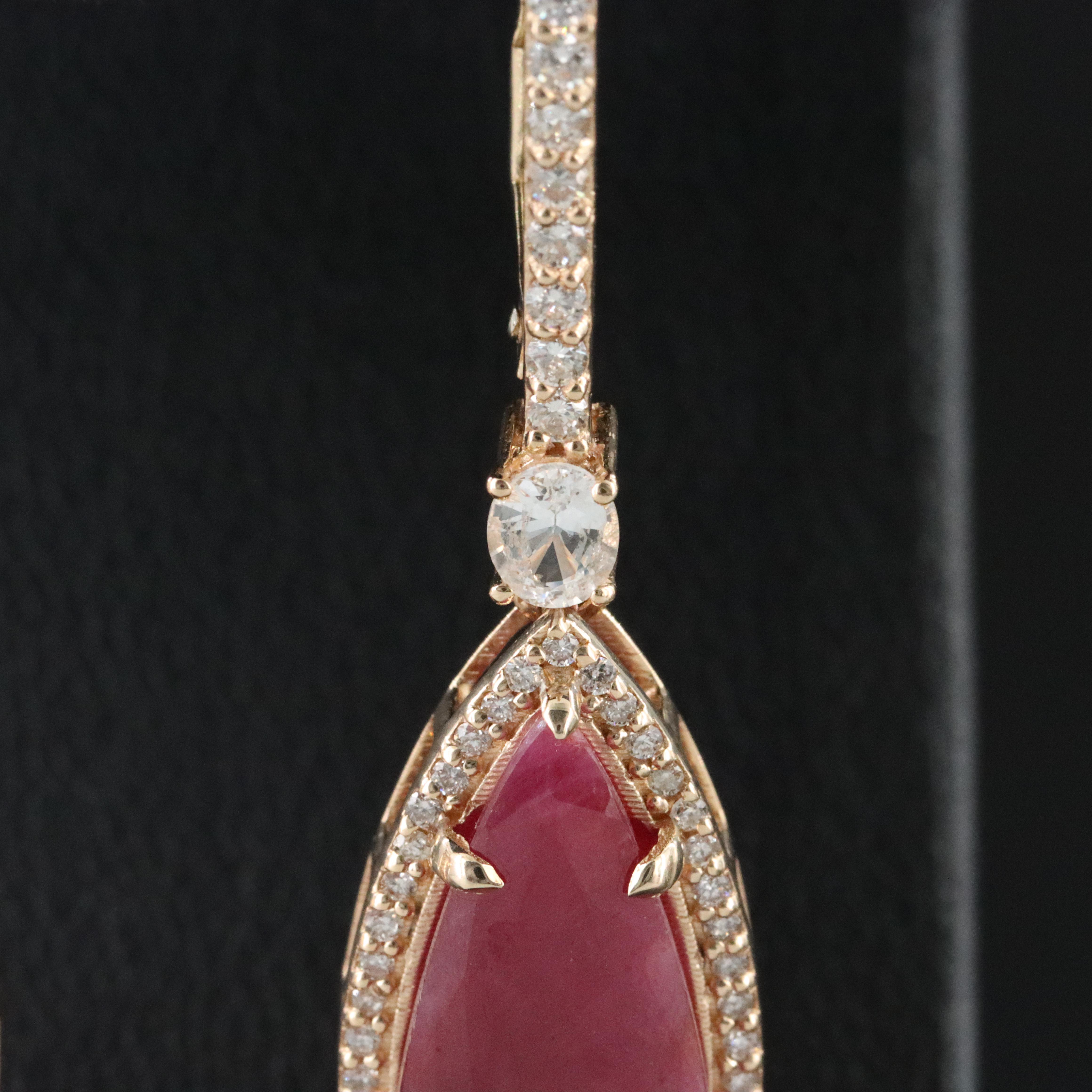 14K 11.09 CTW Ruby, White Sapphire, and Diamond Earrings with IGI Jewelry Report