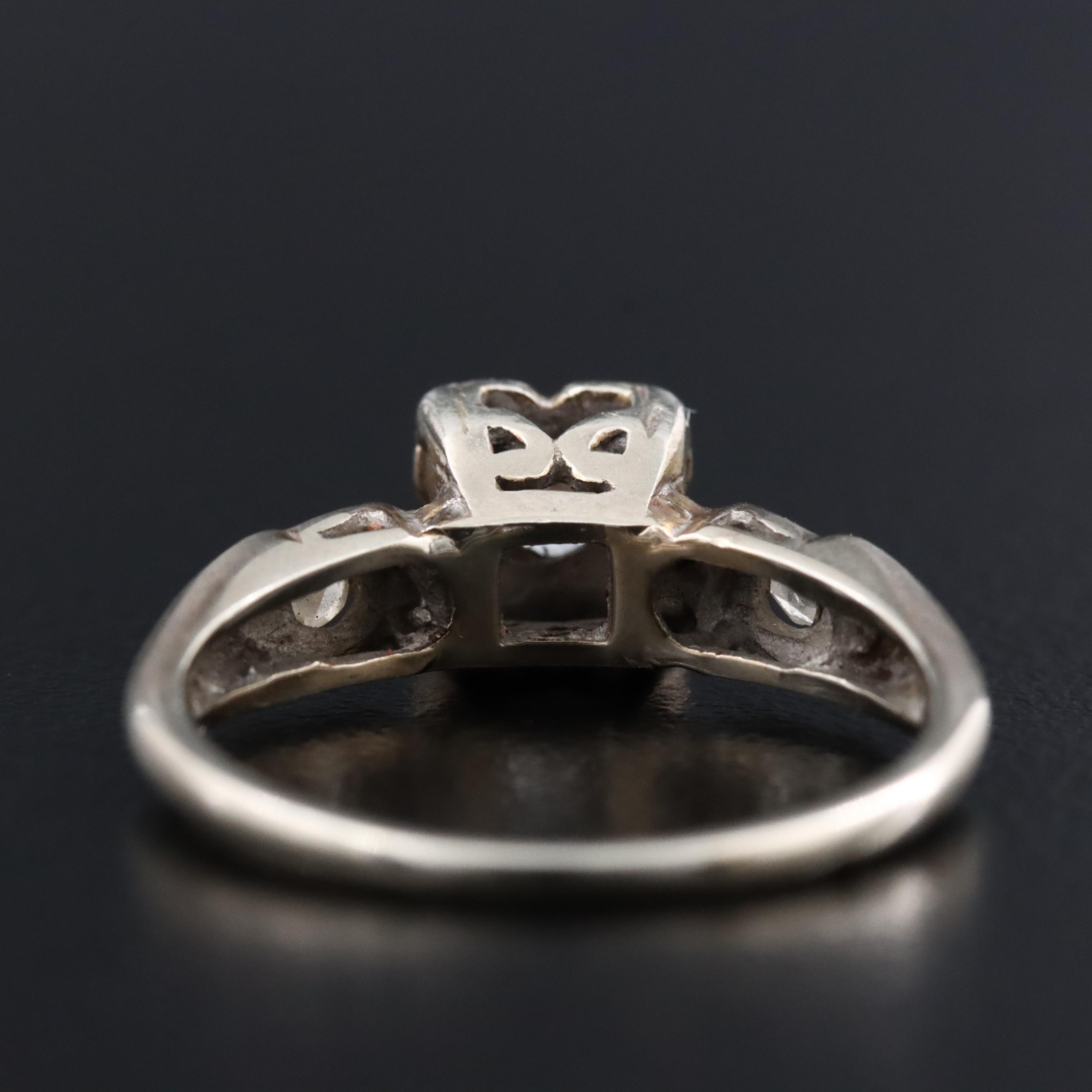 14K 0.07 CTW Diamond Ring with Glass Center