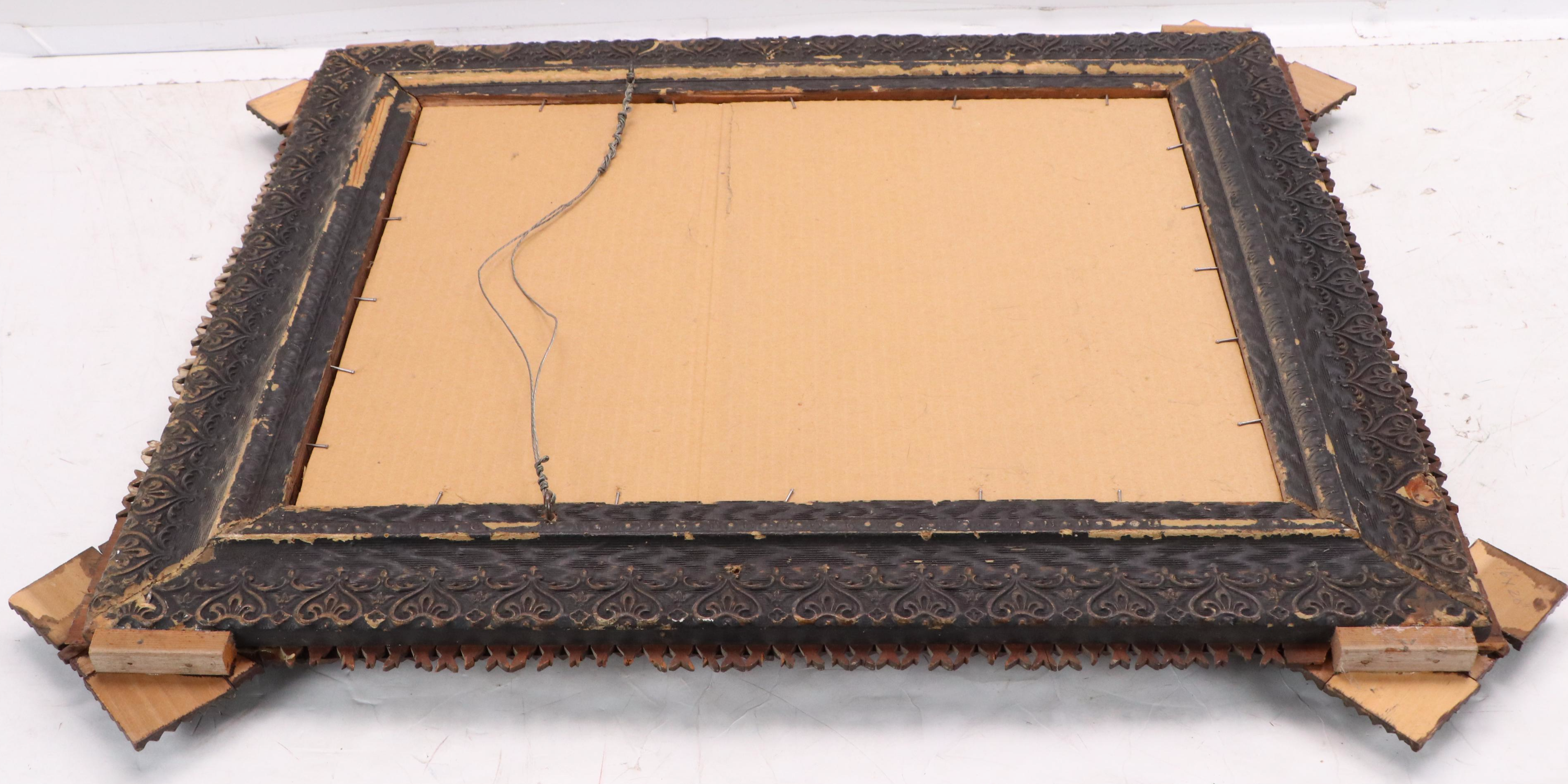 Robert Beaven Tramp Art Wooden Frame with Abstract Geometric Digital Print