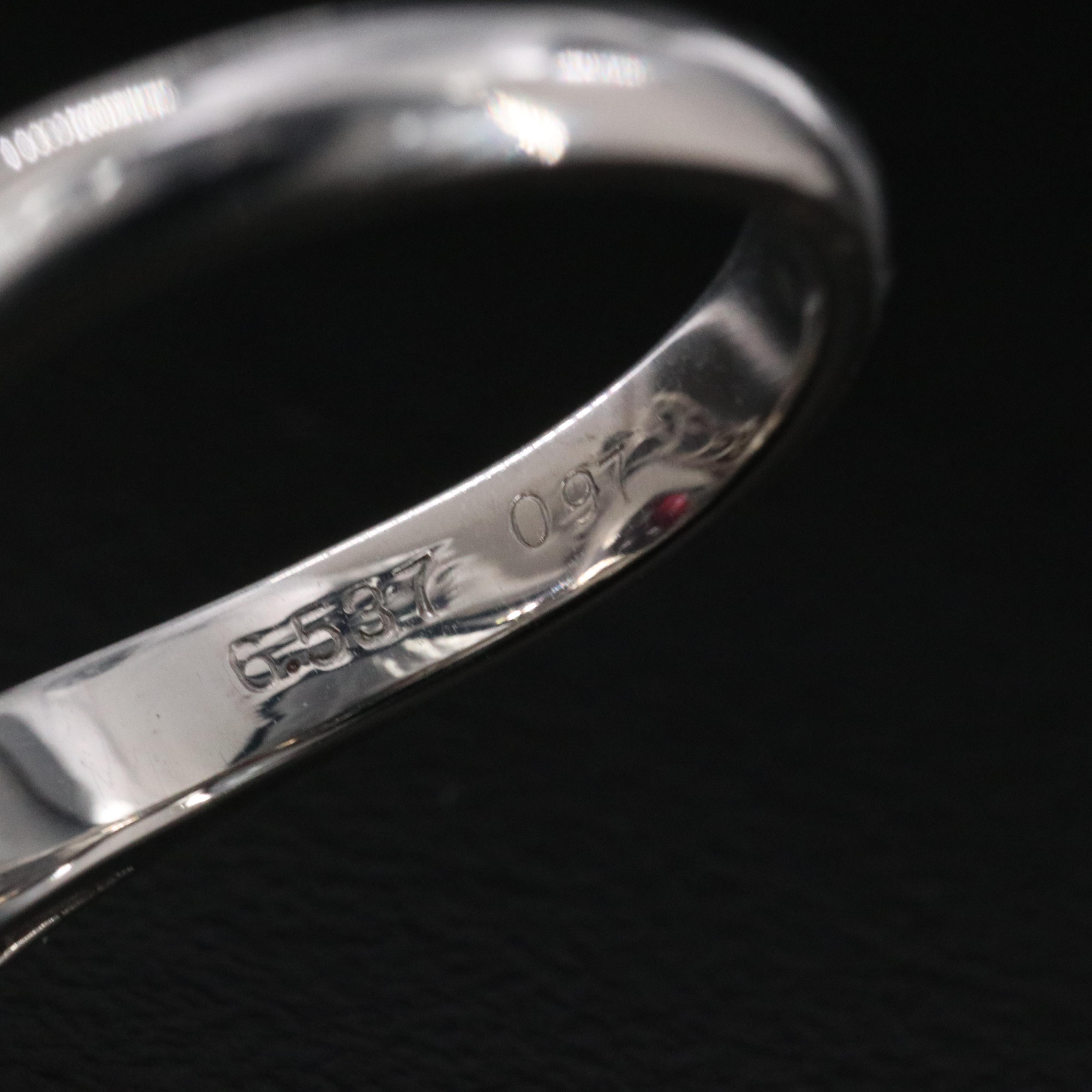 Platinum Filled Corundum and Diamond Ring