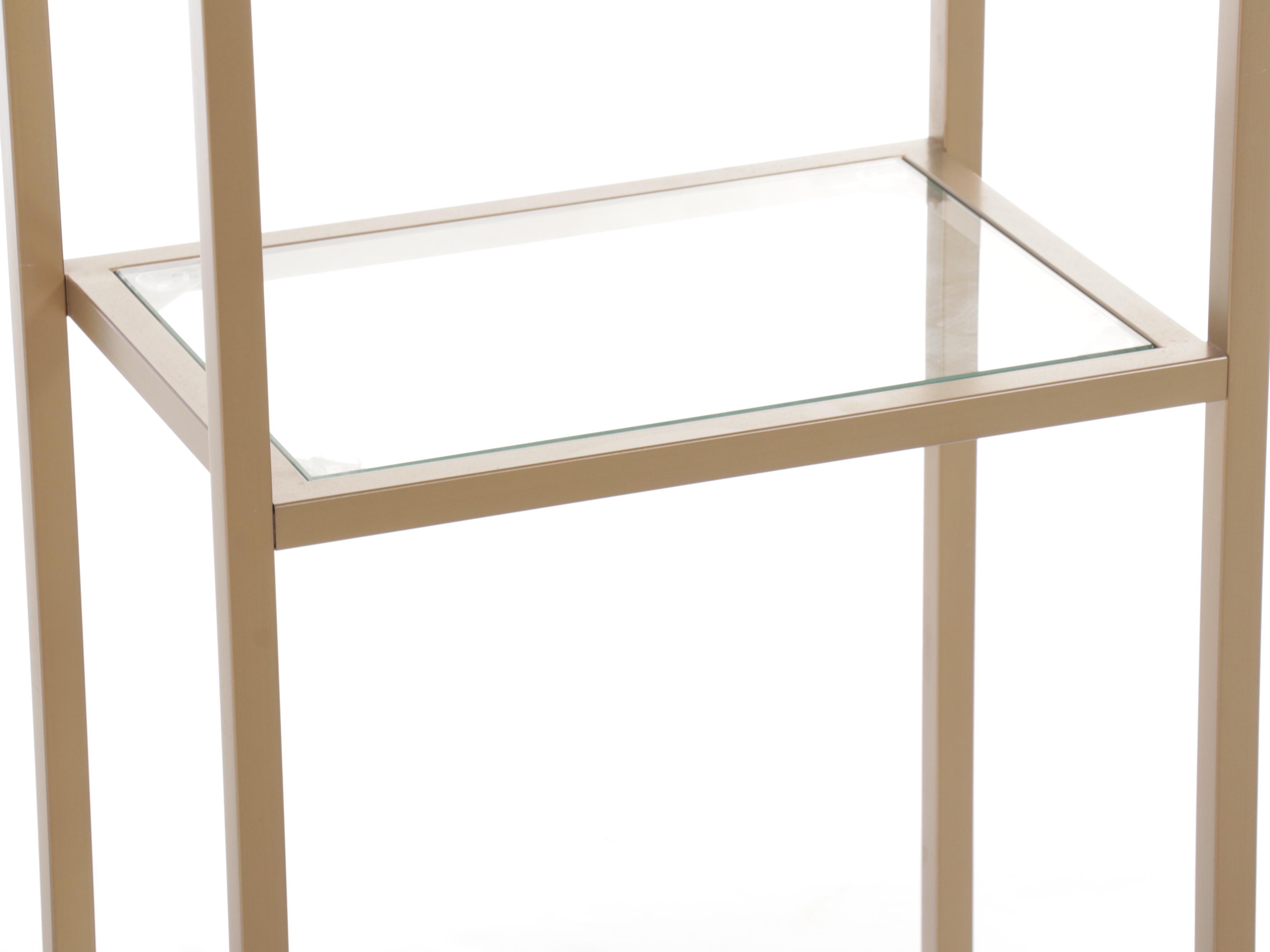 Contemporary Brass Étagère with Glass Shelves