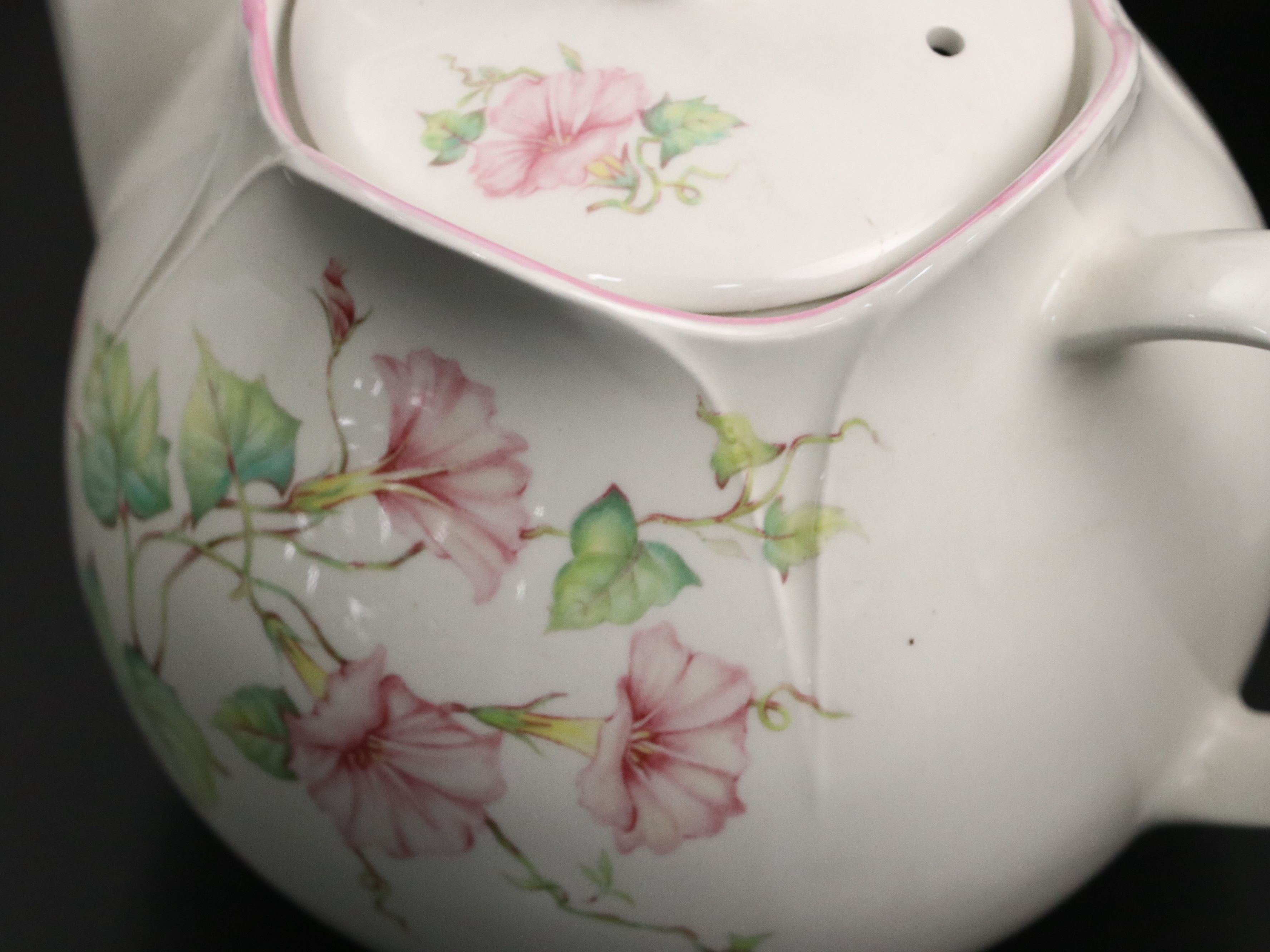 Adams "Azalea" Ironstone Pitcher with Johnson Bros. and More Porcelain Teapots